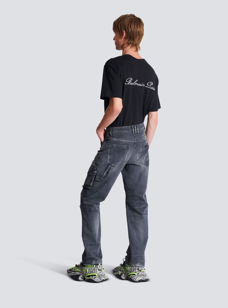 Balmain o1y0426 Cargo Denim Pant in Dark Gray Size US 31 - 5 Thumbnail
