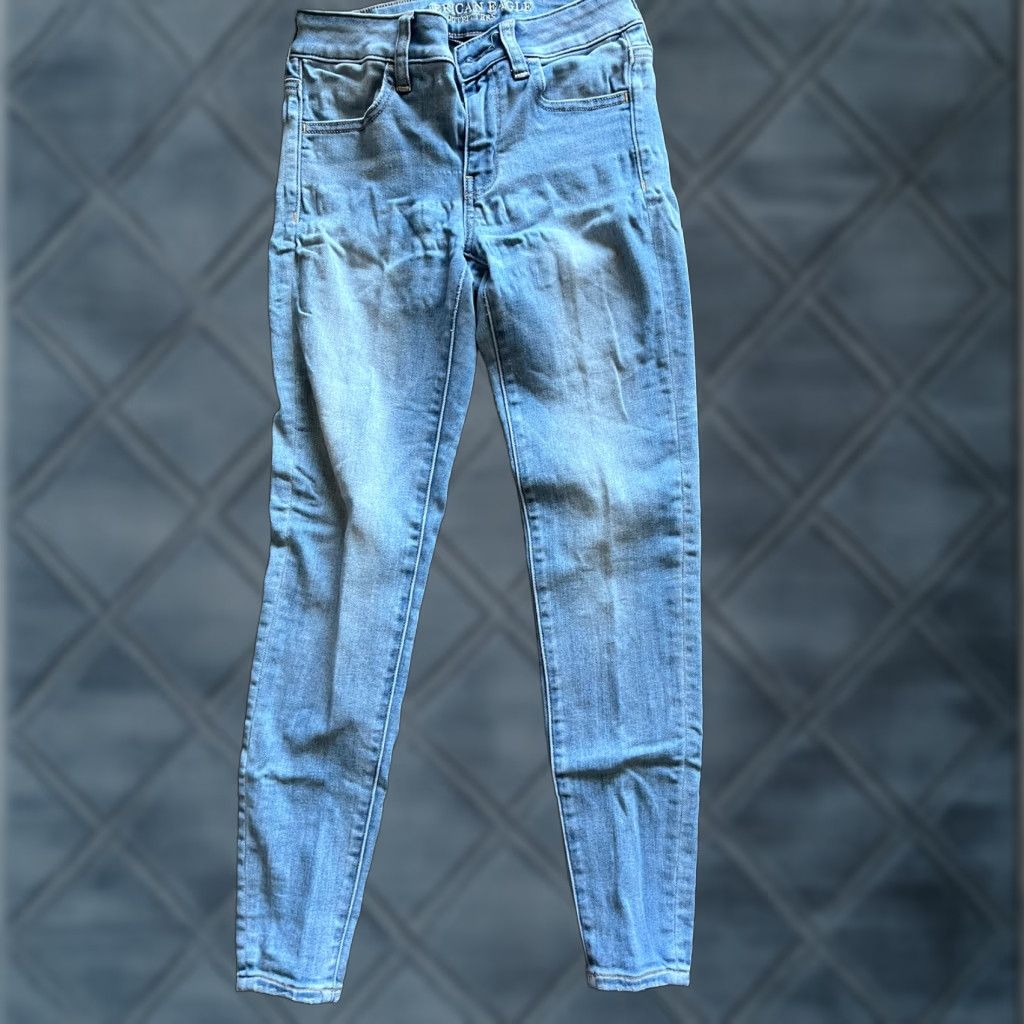 American Eagle Outfitters American Eagle High Rise Jeggings Super Super Stretch X Size 2 Blue Jeans Size 26" / US 2 / IT 38 - 1 Thumbnail