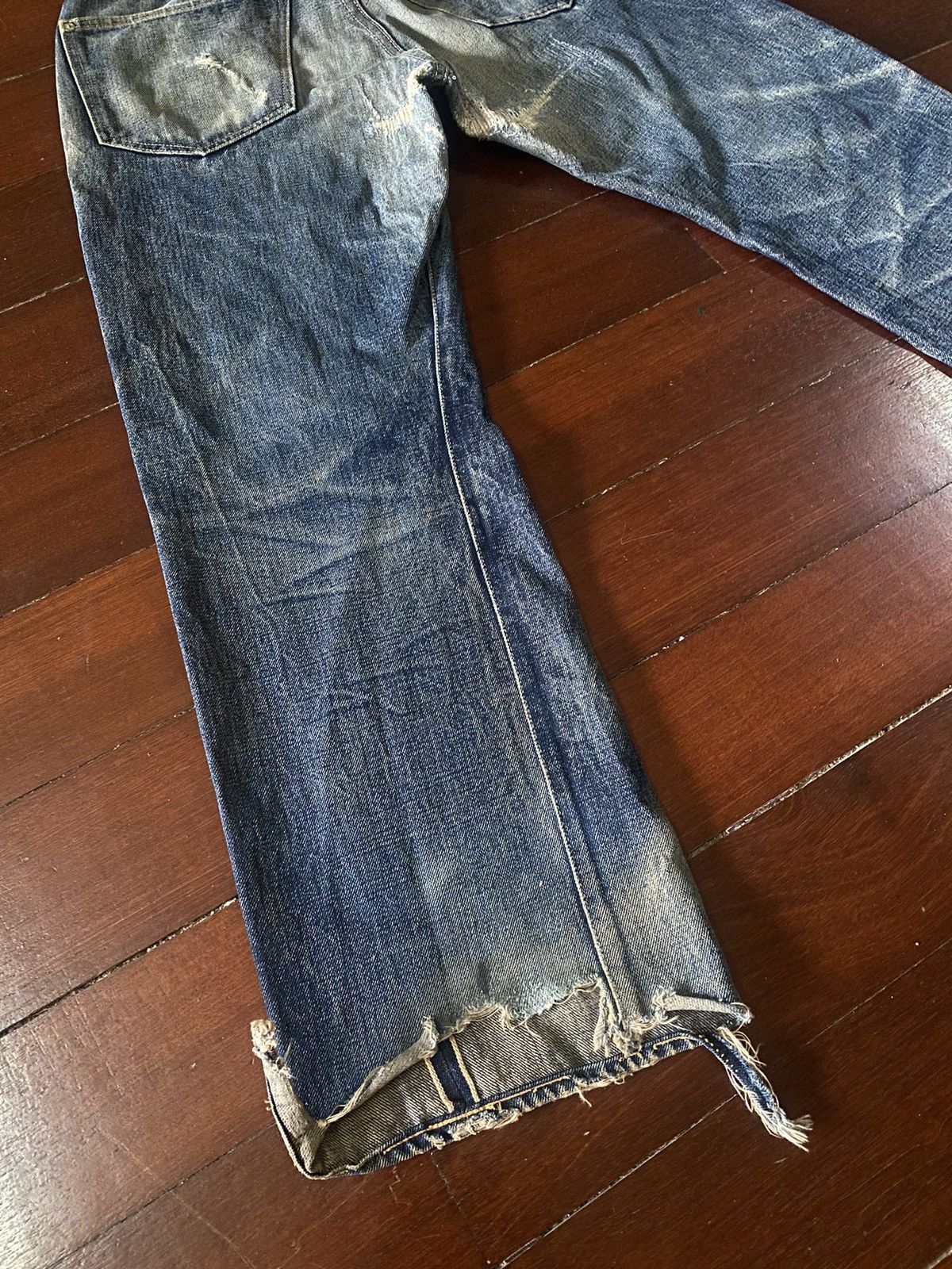 Vintage DENIME JAPAN Vintage Honeycomb Rusty distressed rework B1 Size US 31 - 13 Thumbnail