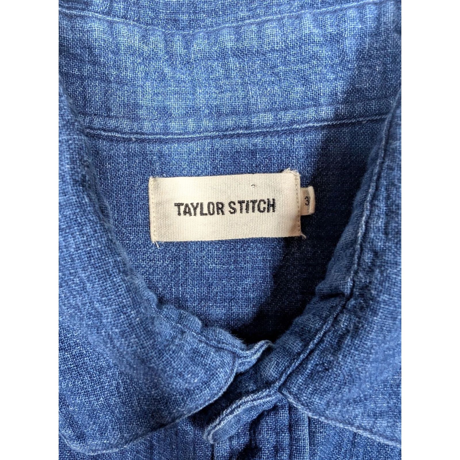 Taylor Stitch Taylor Stitch Shirt Mens 38 Blue Long Sleeve Button-Up Front Workwear Casual Slub Size US M / EU 48-50 / 2 - 5 Thumbnail