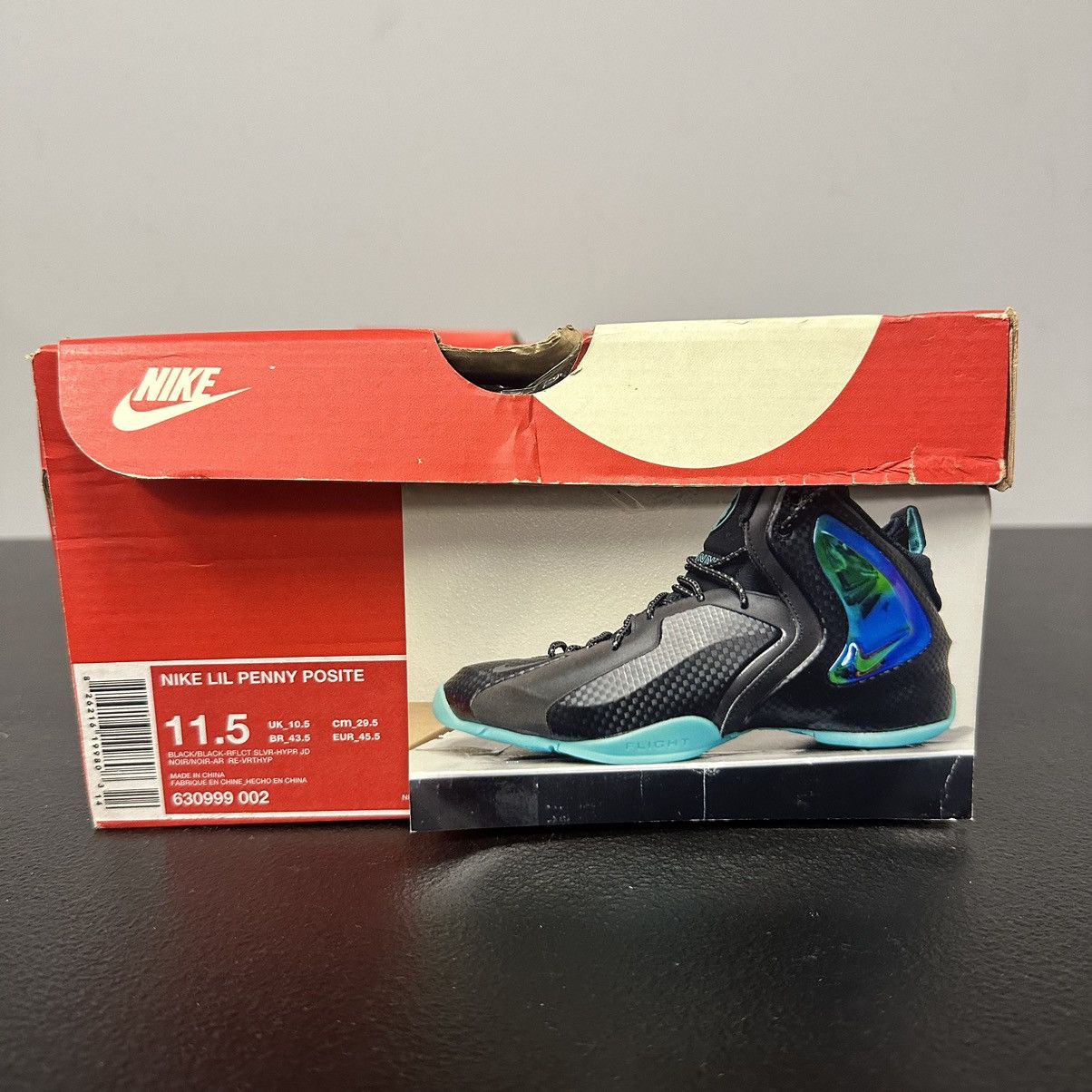 Nike Nike Air Lil Penny Posite Black Hyper Jade Reflective Men Size US 11.5 / EU 44-45 - 8 Thumbnail