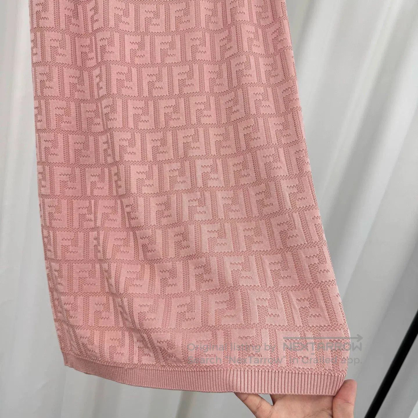 Fendi Fendi Pink Logo Knit Midi Skirt. Size 39" - 4 Thumbnail