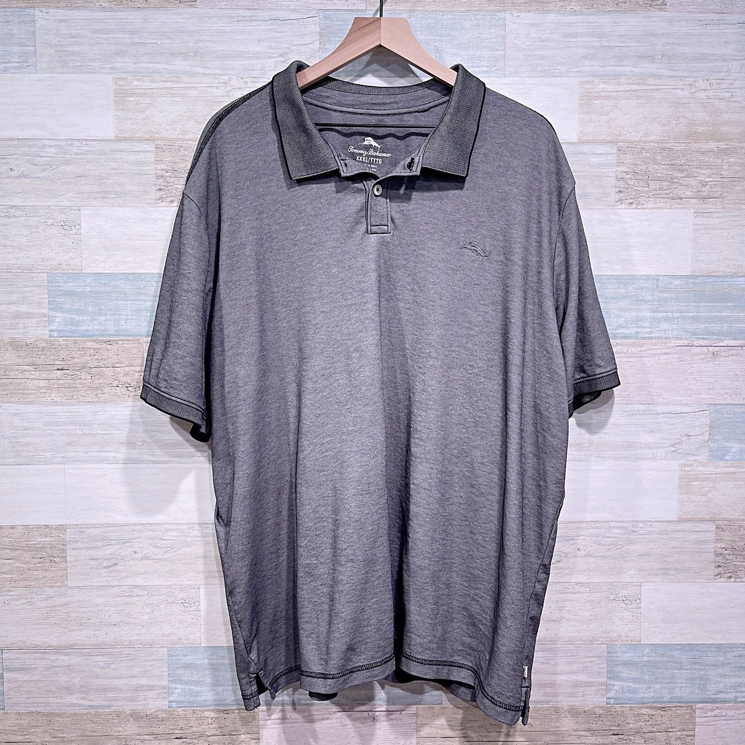 Tommy Bahama Tommy Bahama Supima Pique Polo Shirt Gray Black Mens XXXL Size US XXL / EU 58 / 5 - 1 Thumbnail