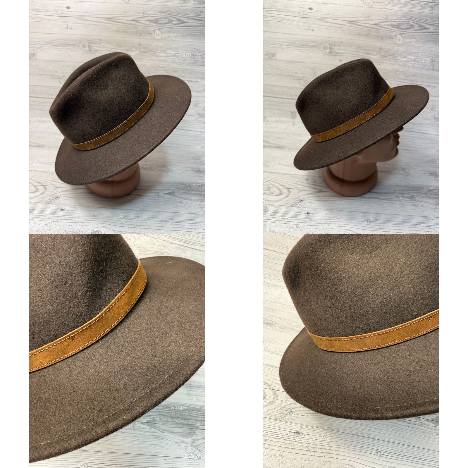 Vintage Alan Paine Country collection Ricufel Wool Brown Fedora Hat mens size S/54cm Size ONE SIZE - 9 Thumbnail