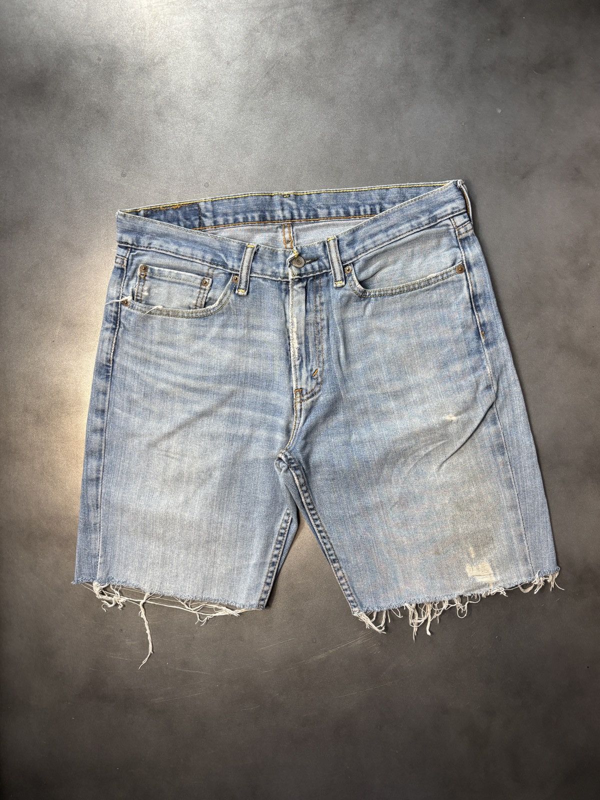 Levi's Levis Jean Shorts Cut Off Jorts Raw Hem Blue Denim Jeans 34 Size US 32 / EU 48 - 8 Thumbnail