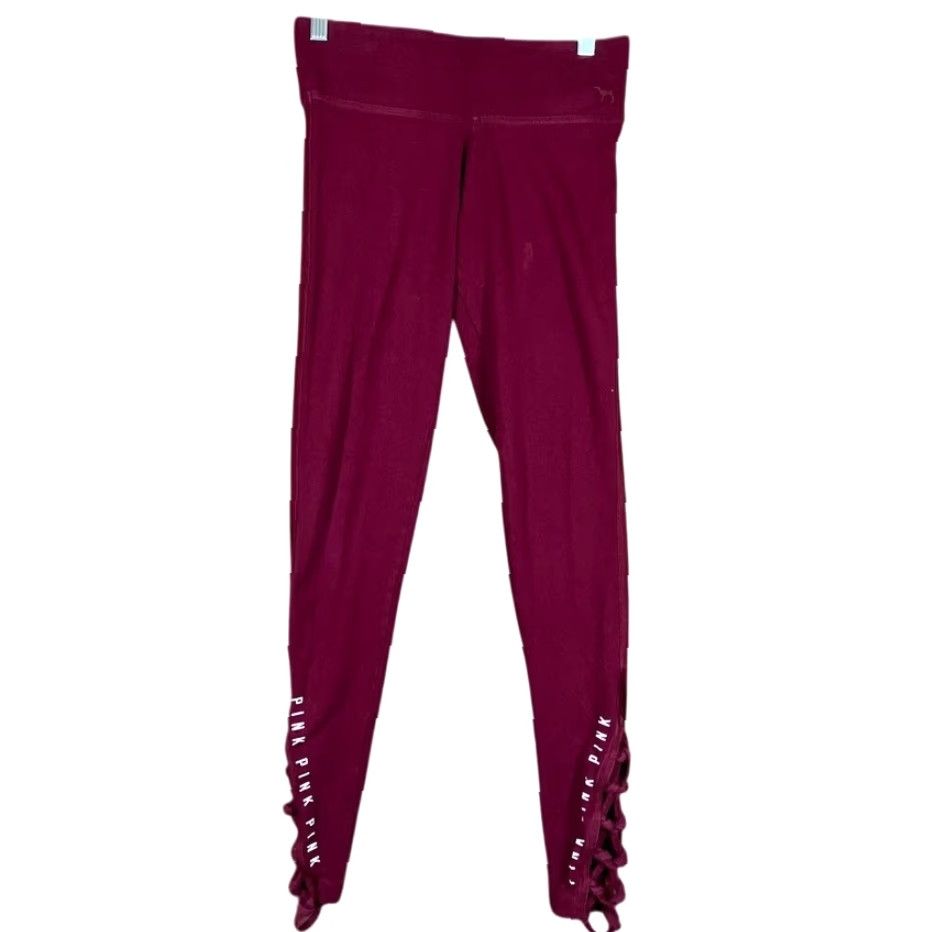 Vintage VINTAGE Victoria's Secret PINK Yoga Womens Pants Maroon Activewear Leggings XS Size 26" / US 2 / IT 38 - 2 Thumbnail