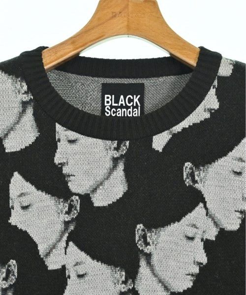 Yohji Yamamoto BLACK scandal yohji yamamoto acrylic black x grey knit Size US XL / EU 56 / 4 - 5 Thumbnail