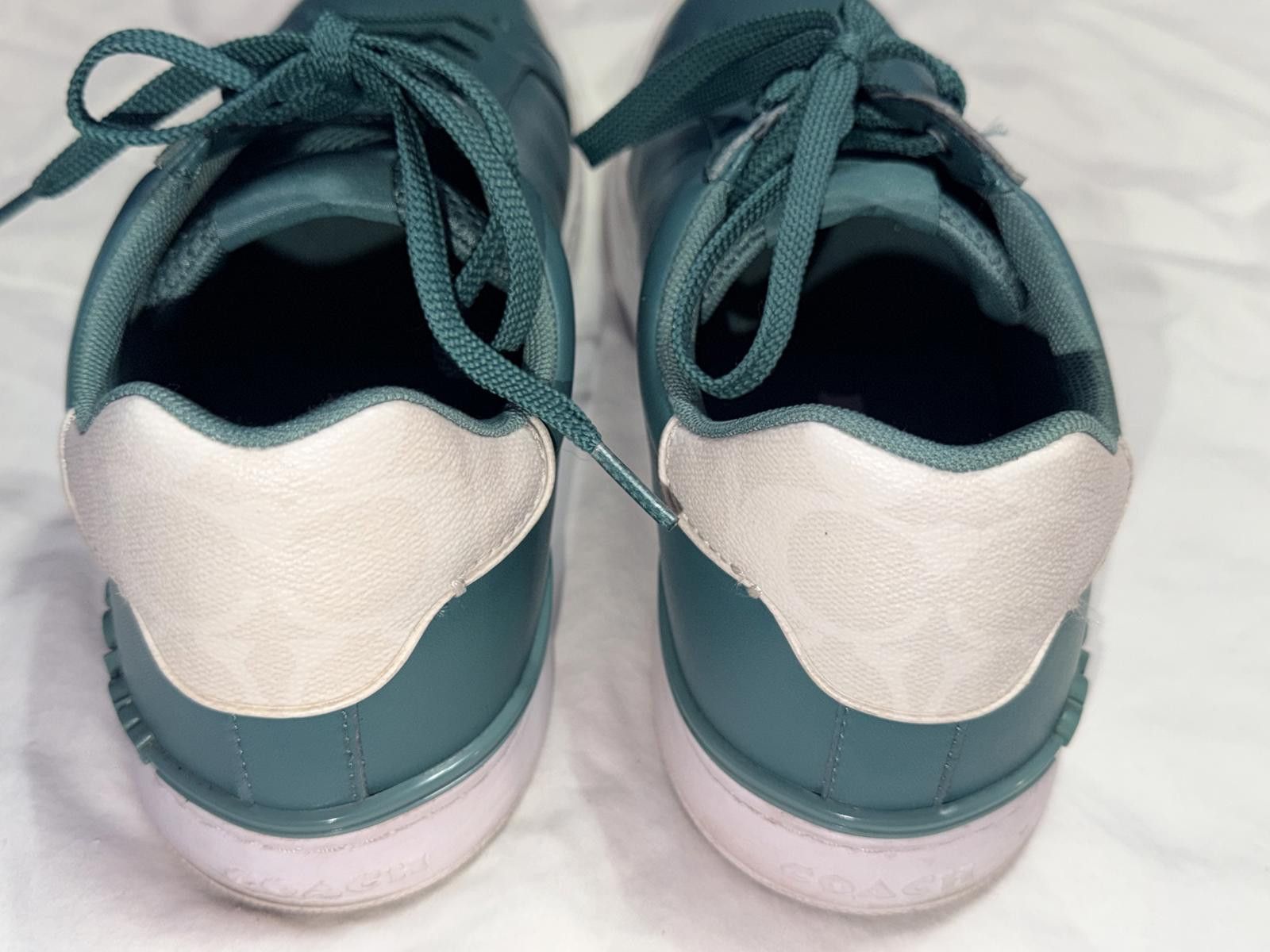 Coach Coach Mens Clip Low Top Sneaker 10.5D Chalk Ocean C3081 Size US 10.5 / EU 43-44 - 5 Thumbnail