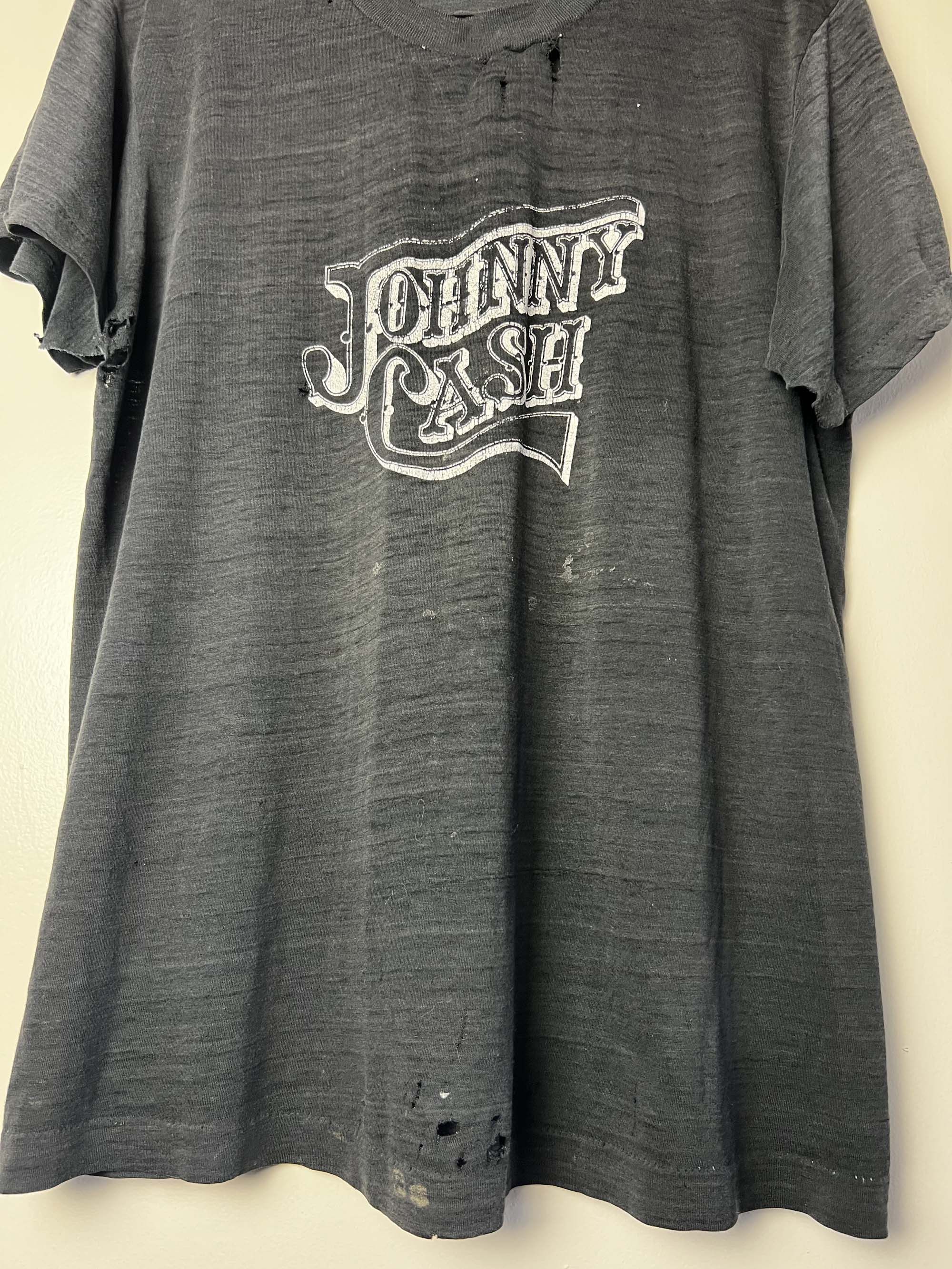 Vintage RARE Vintage 1980's Johnny Cash Ultra Thin T-Shirt Size US M / EU 48-50 / 2 - 5 Thumbnail