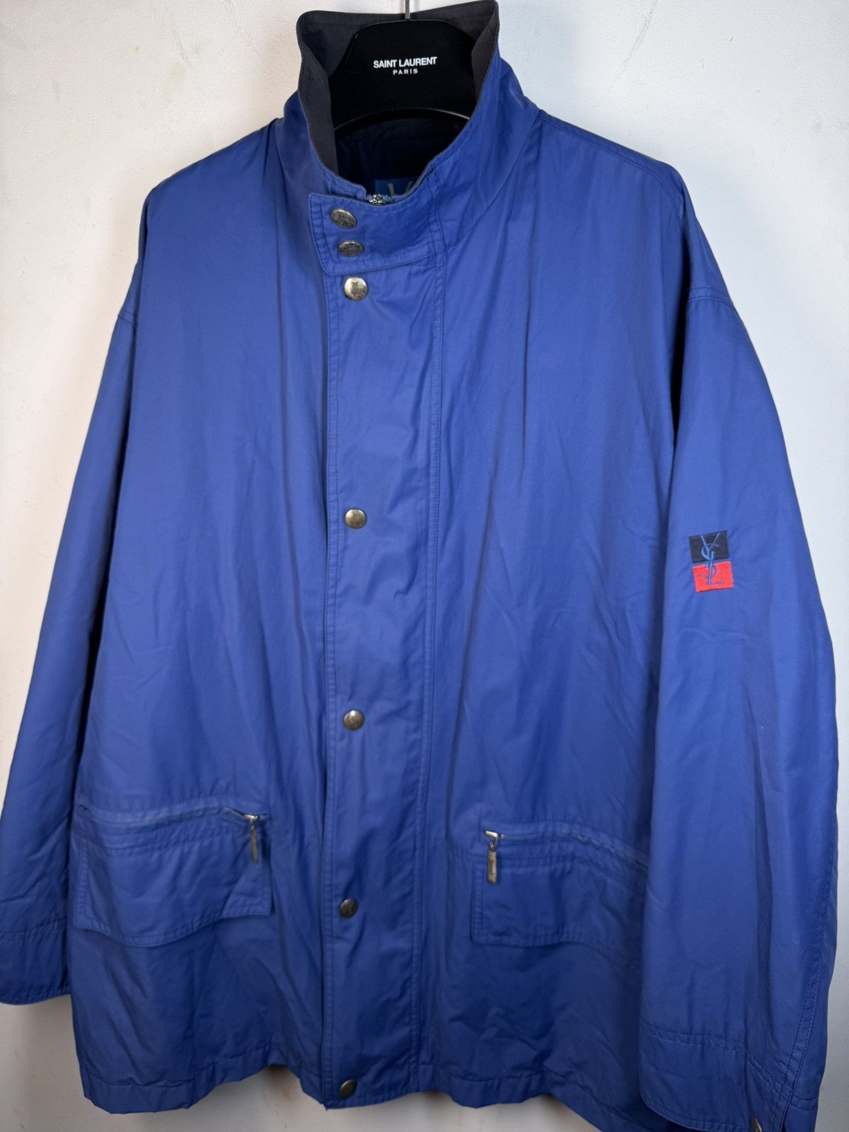 Yves Saint Laurent Autumn YSL Jacket Blue YSL Coat Zip Up Collar Vintage Size US L / EU 52-54 / 3 - 4 Thumbnail