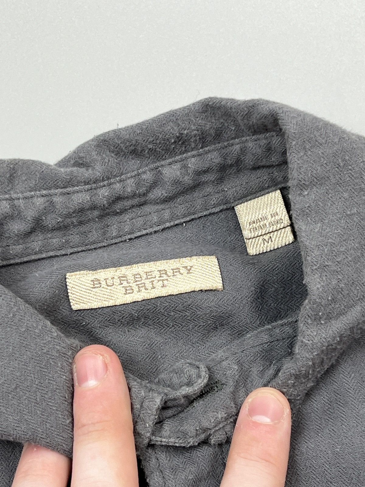 Burberry Burberry Brit Gray Flannel Shirt (Y0438) Size US M / EU 48-50 / 2 - 5 Thumbnail