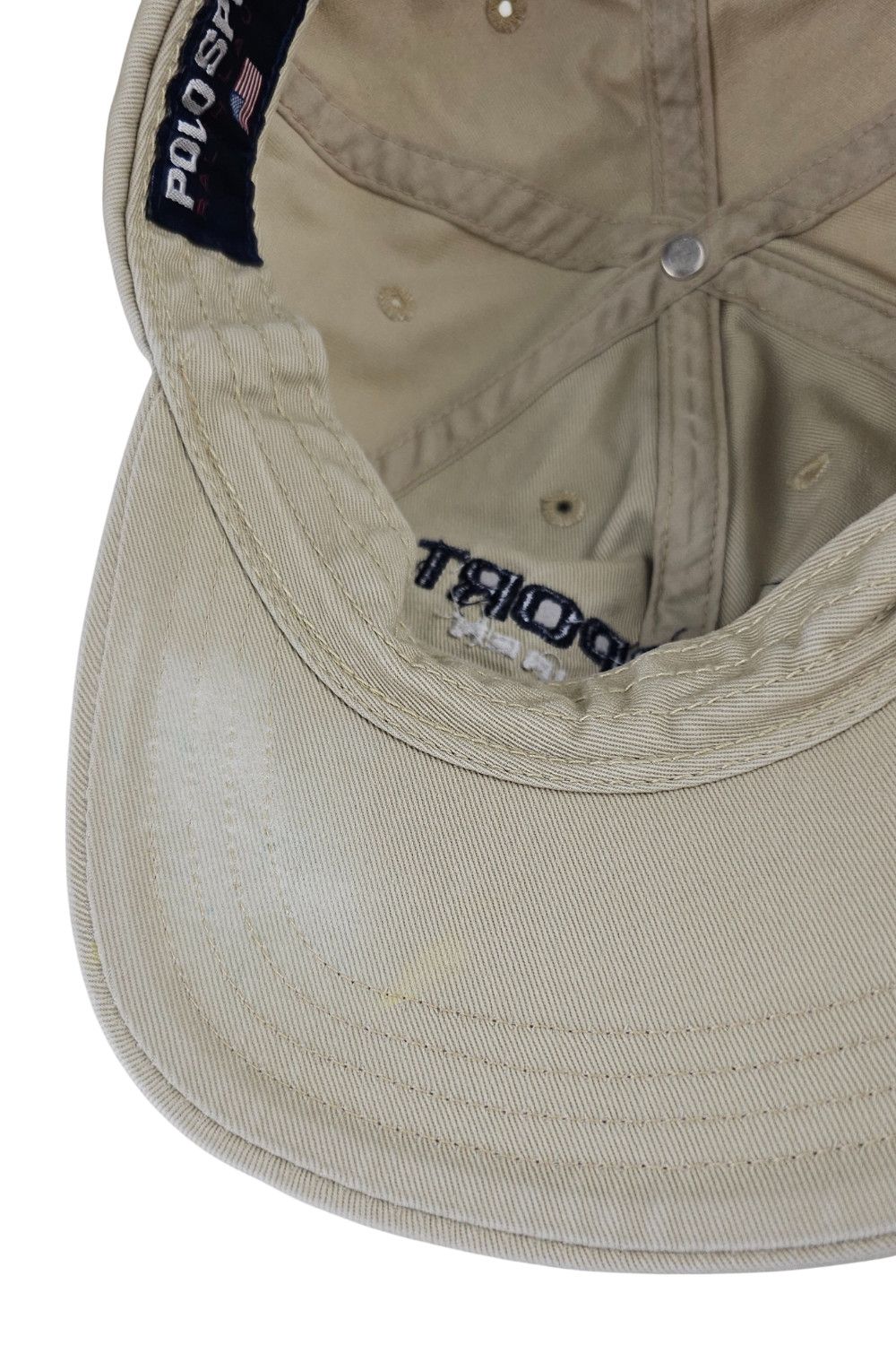 Polo Ralph Lauren 1990s Polo Sport RL “Flag Logo” Cap - Beige, OSFA, Taiwan Size ONE SIZE - 5 Thumbnail