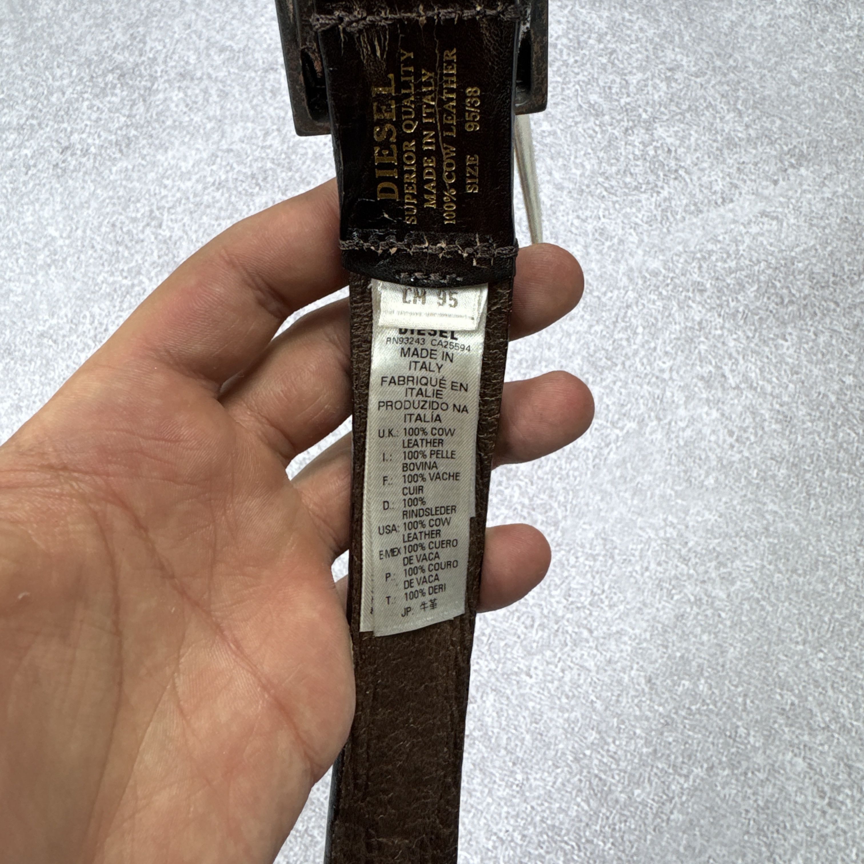 Diesel × Leather NEW DIESEL BINSIGNE GURTEL BROWN LEATHER BELT SIZE 95cm / 38 Size 38 - 6 Thumbnail