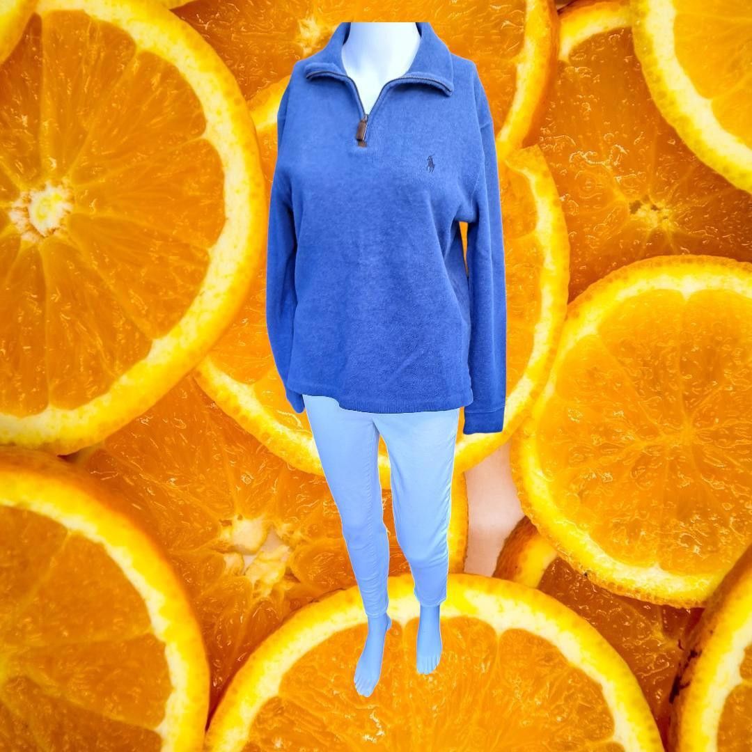 Polo Ralph Lauren Polo Ralph Lauren 1/4 Zip Blue with Blue Logo Sweater Size X Size US XS / EU 42 / 0 - 1 Thumbnail