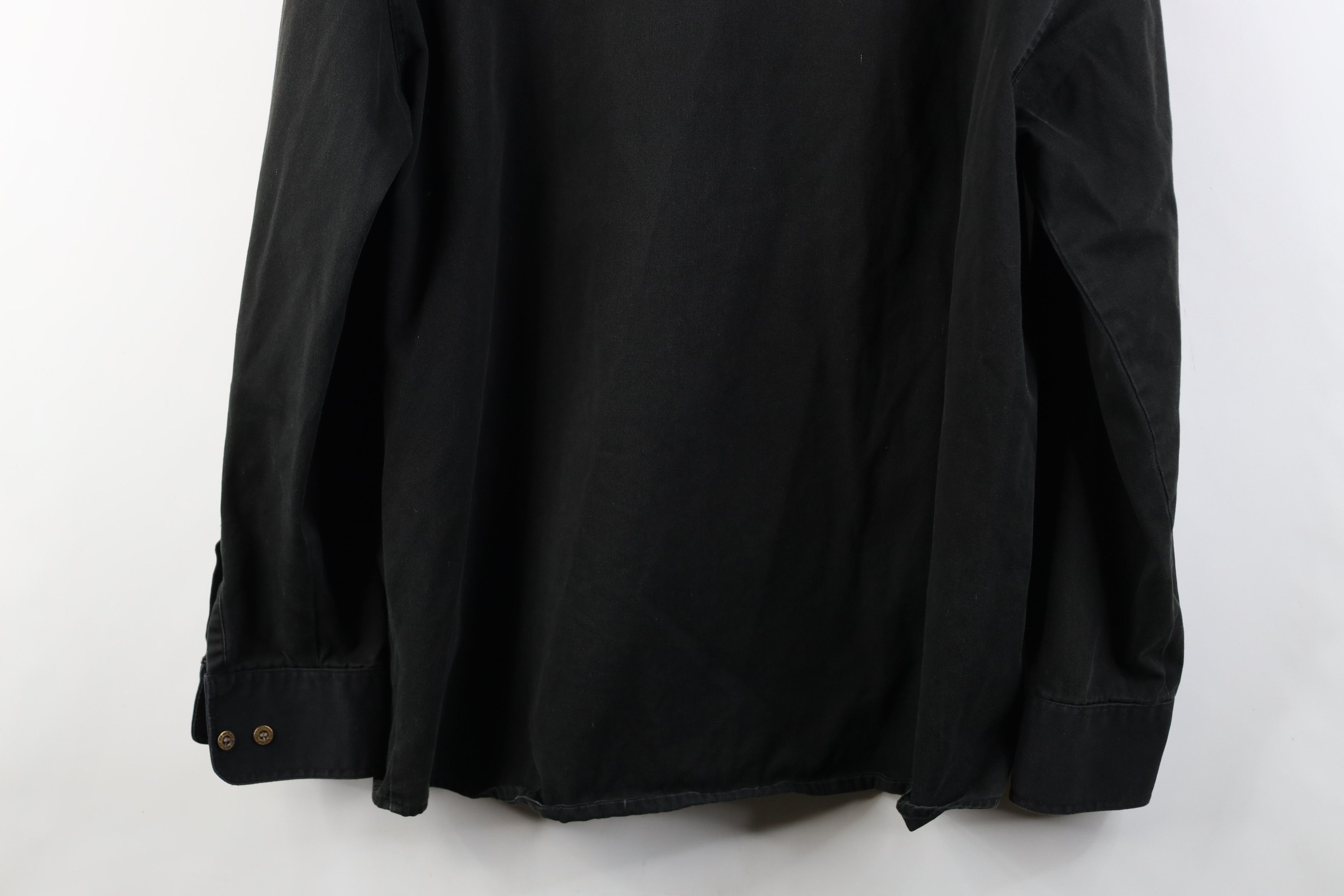 Vintage Vintage 90s Streetwear Western Denim Button Shirt Black Size US XL / EU 56 / 4 - 16 Thumbnail