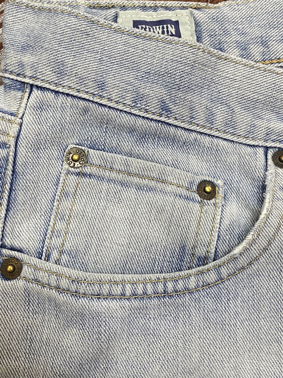 Other Vintage Edwin403 Faded Wash Distressed Loose Jeans Size US 32 / EU 48 - 8 Thumbnail