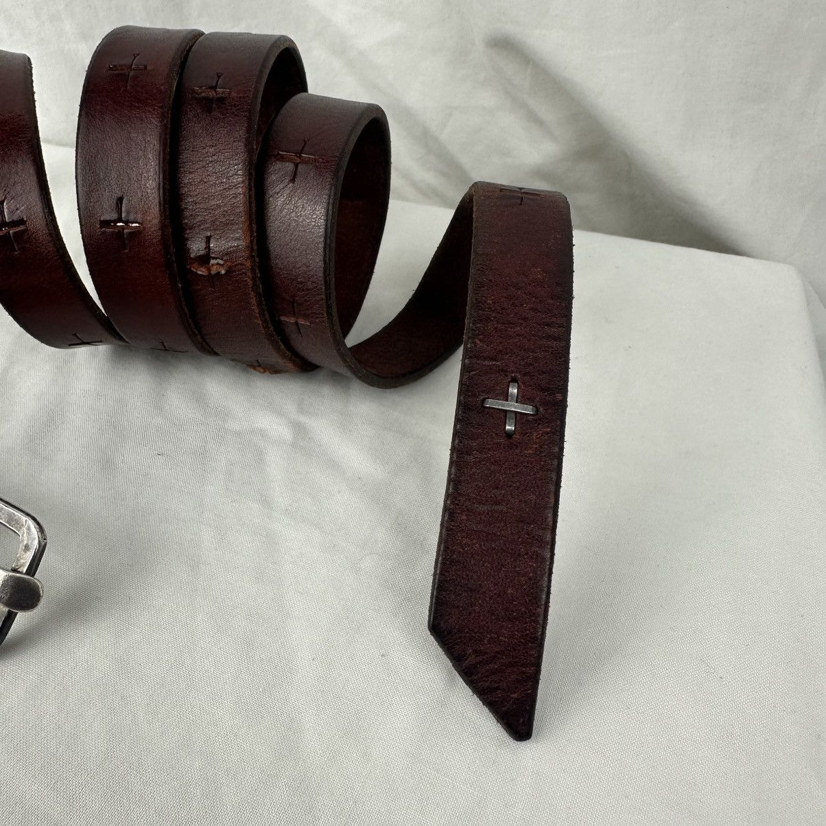Ma+ MA+ Maurizio Amadei Long Leather Belt Cross Size ONE SIZE - 4 Thumbnail