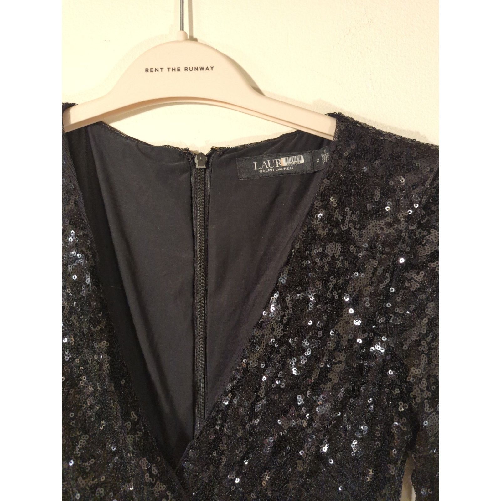 Lauren Ralph Lauren RTR Lauren Ralph Lauren Sz 2 Black Sequin Wide Leg Jumpsuit Size 26" / US 2 / IT 38 - 4 Thumbnail