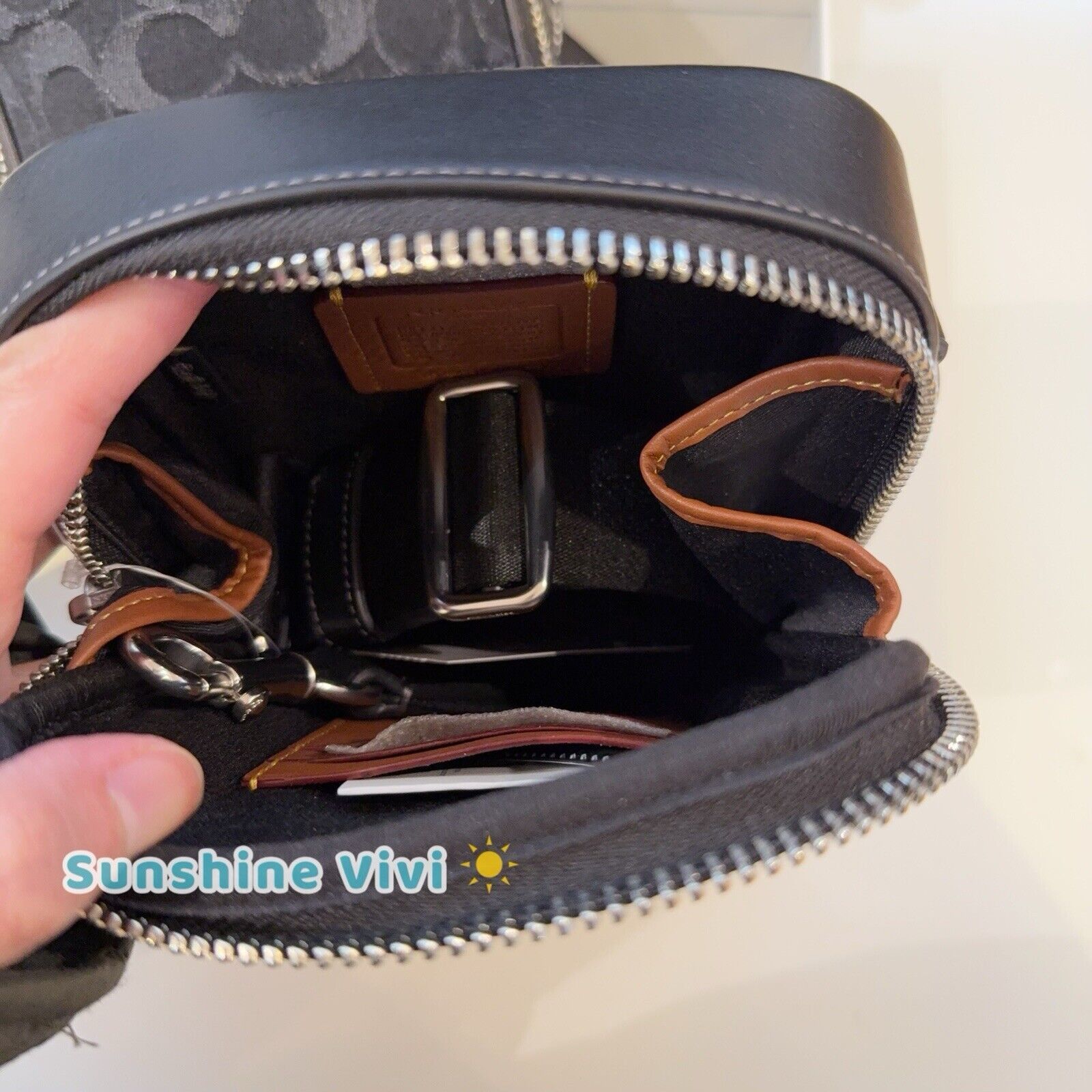 Coach NWT Coach Stanton Crossbody Denim Silver /Black CAJ44 Size ONE SIZE - 9 Thumbnail