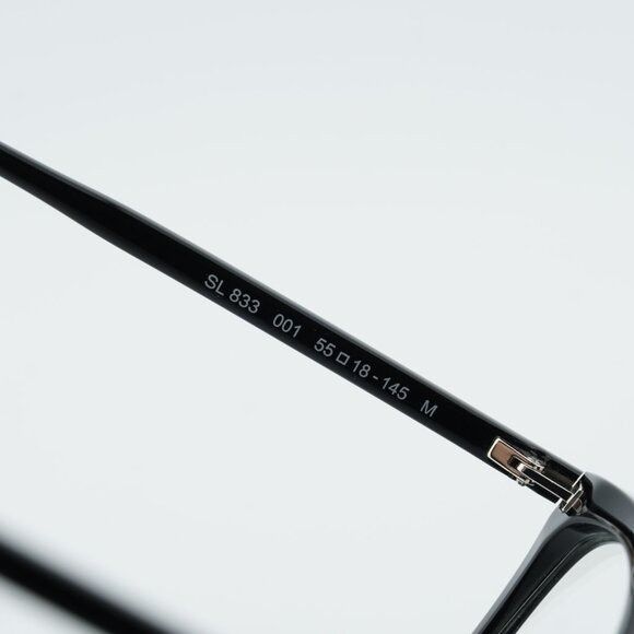 Saint Laurent Paris Saint Laurent SL833 001 Eyeglasses Shiny Black 55mm Square Size ONE SIZE - 6 Thumbnail