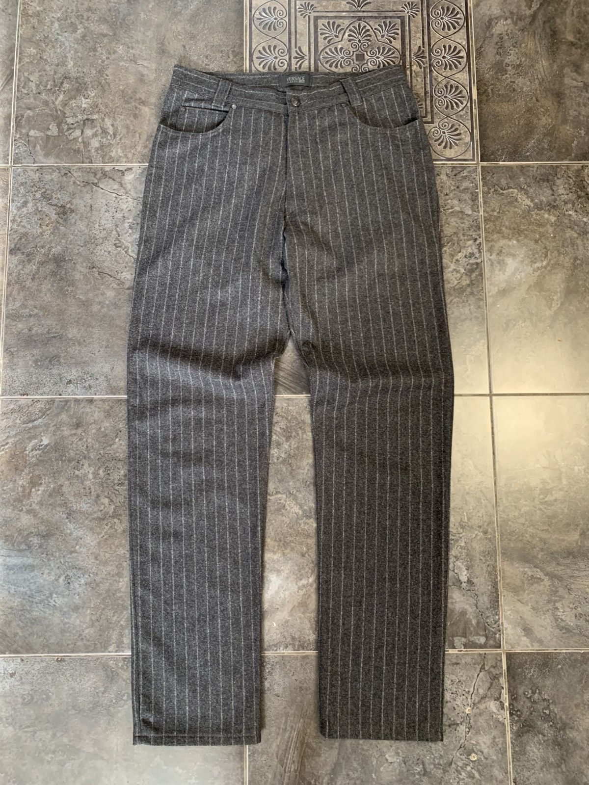 Versace × Vintage Versace Lana wool pants Logo Size US 34 / EU 50 - 1 Thumbnail