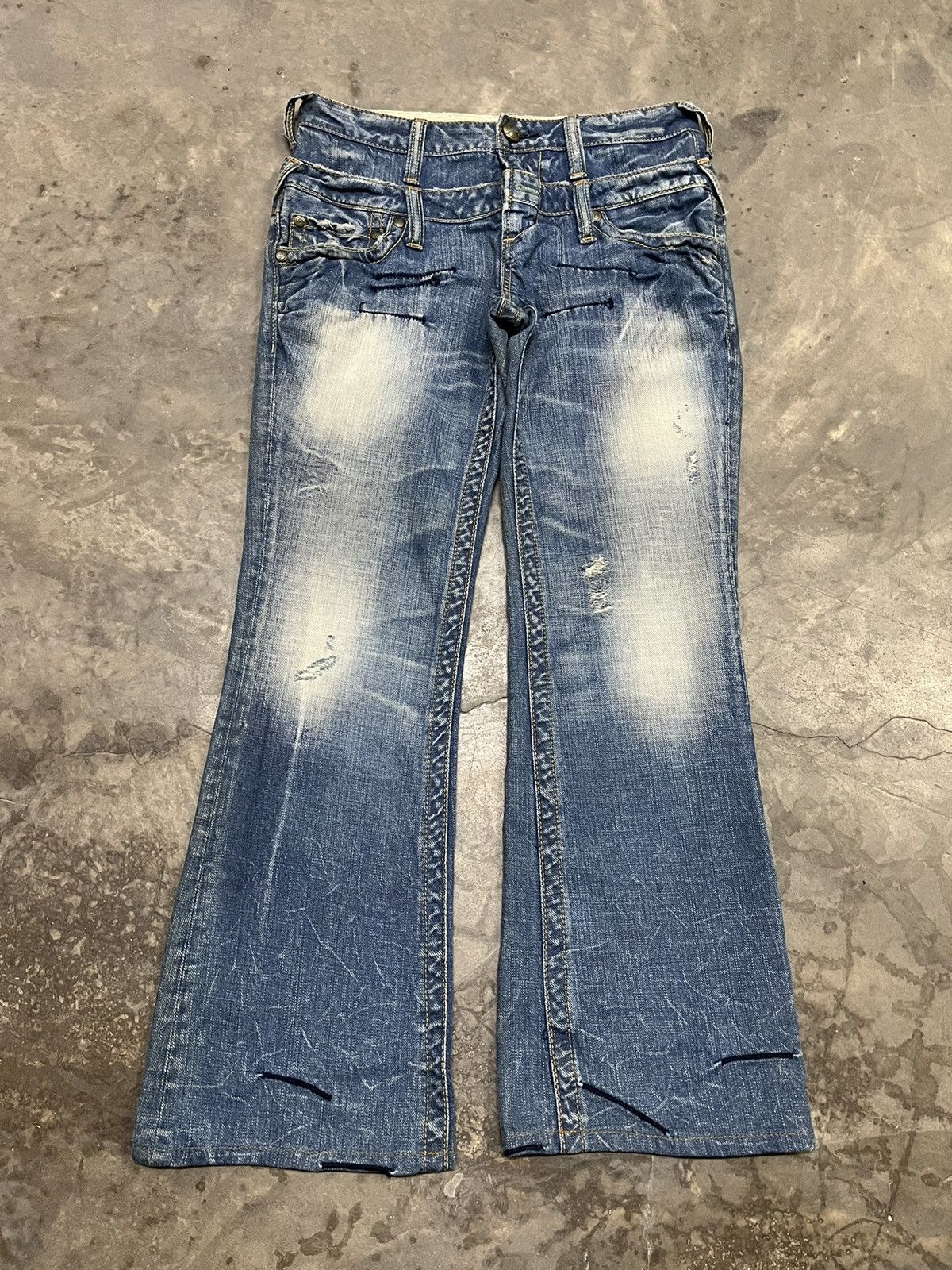 Hysteric Glamour Flare Jeans double waist Antgauge diatressed low rise Size US 30 / EU 46 - 1 Thumbnail