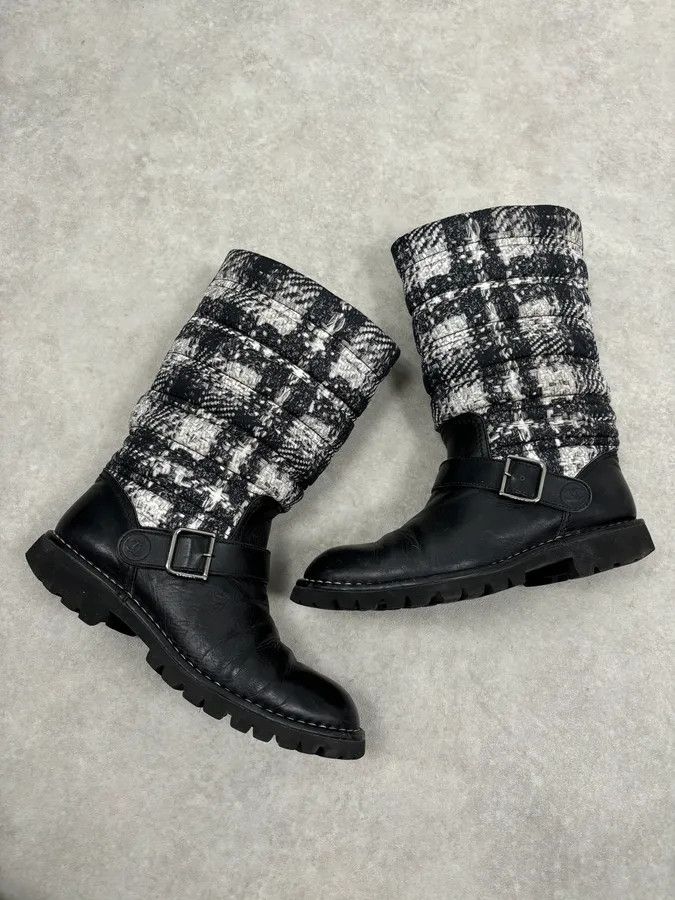 Chanel Chanel Black Leather Quilted Biker Boots Size US 8 / IT 38 - 6 Thumbnail