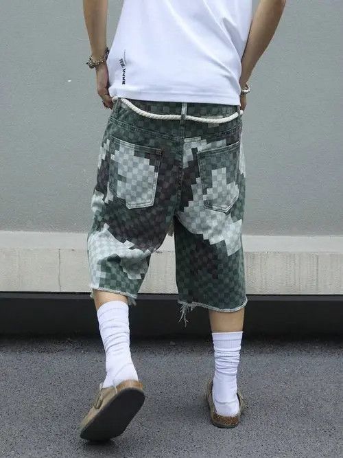 Japanese Brand × Vintage Ripped Designer Y2k Shorts Jorts Denim Size US 34 / EU 50 - 2 Thumbnail