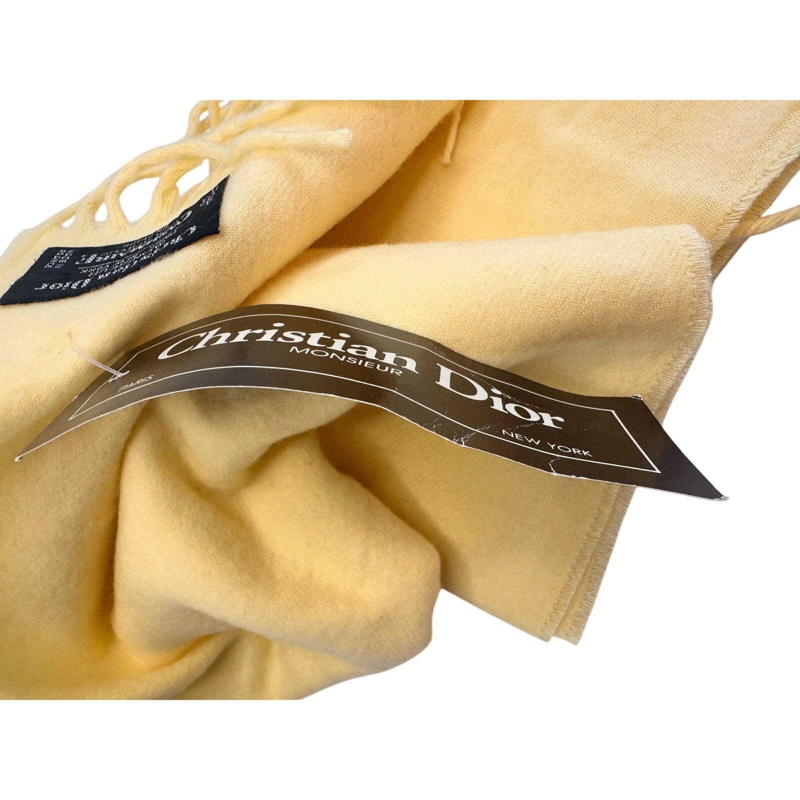 Dior Christian Dior Yellow Monsieur Men's Cashmaire Scarf Size ONE SIZE - 9 Thumbnail