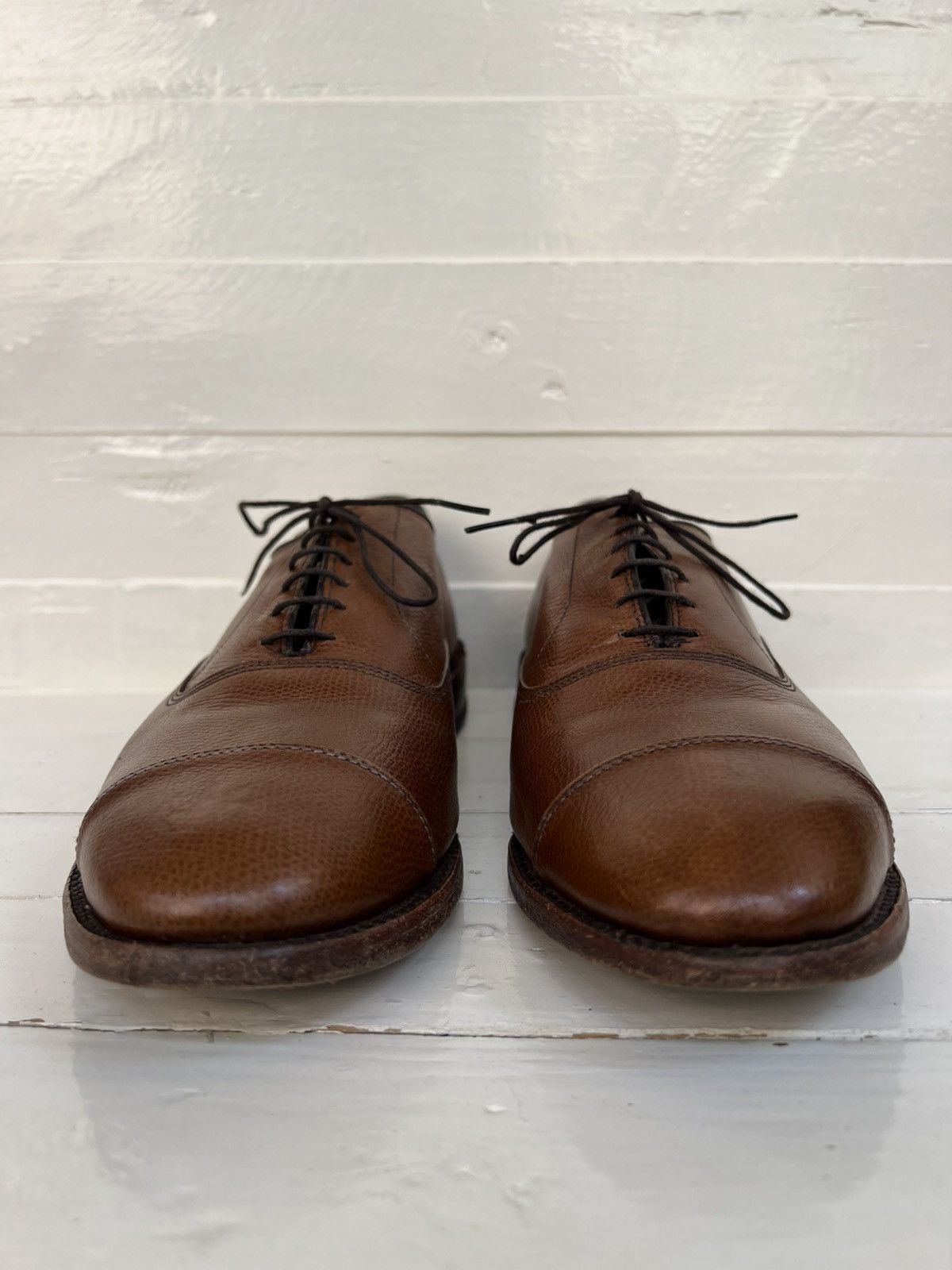 Allen Edmonds Allen Edmonds Park Avenue Brown Pebbled Leather Oxford Shoes Size US 9.5 / EU 42-43 - 5 Thumbnail