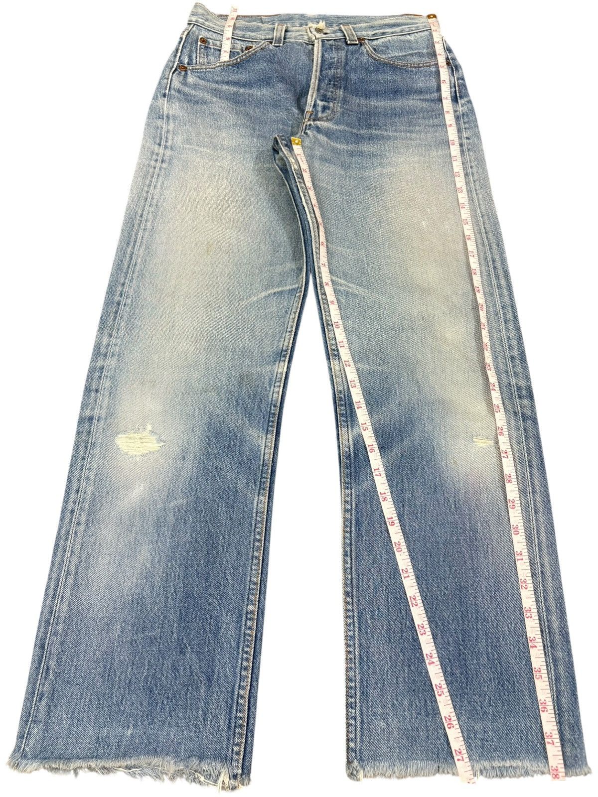 Levi's Vintage 90s Levis 501 Light Wash Distressed Jeans Size US 28 / EU 44 - 10 Thumbnail