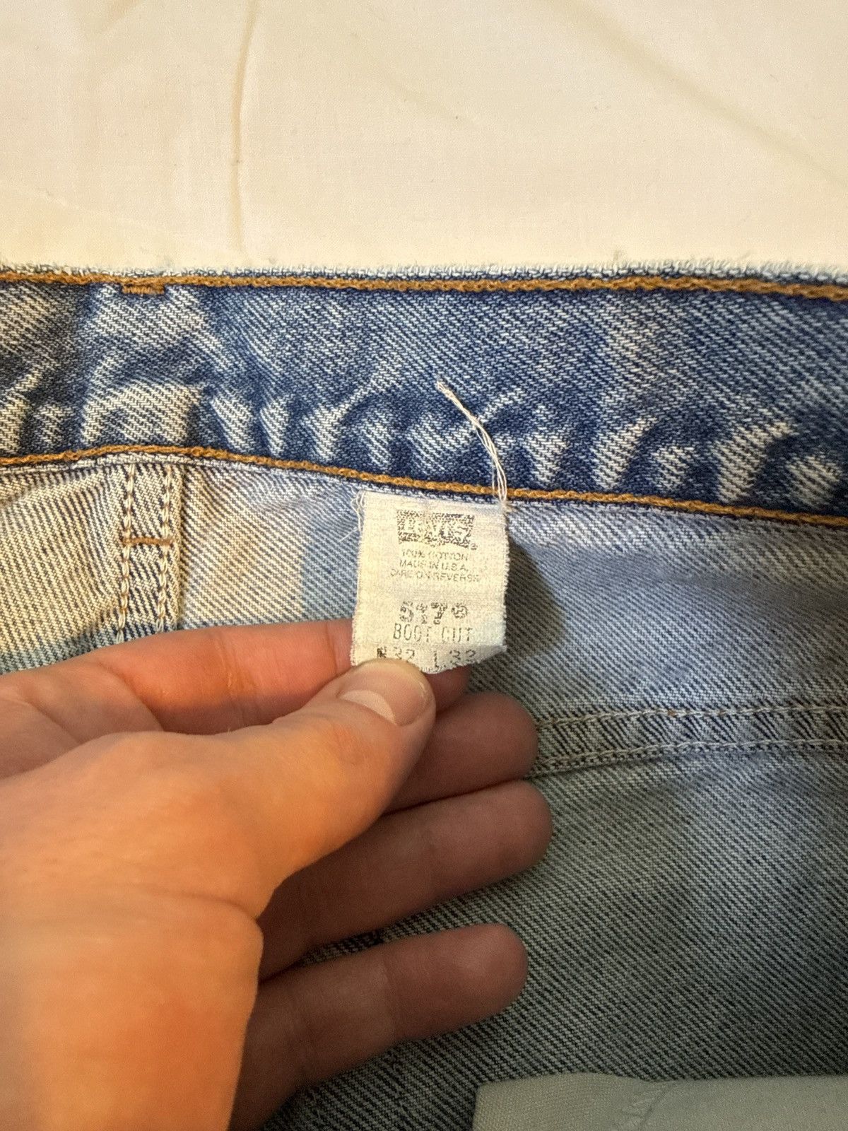 Levi's Vintage 90s Levis 517 USA Distressed Blown Out Blue Jeans Size US 31 - 3 Thumbnail