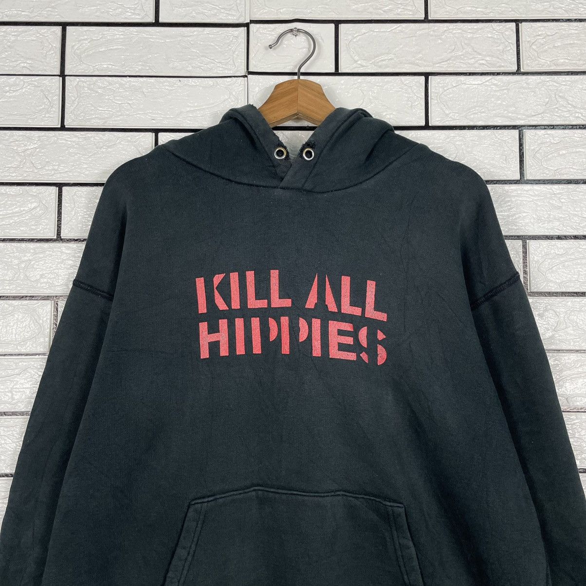 Japanese Brand Kill All Hippies Black Pullover Hoodie Size US L / EU 52-54 / 3 - 11 Thumbnail