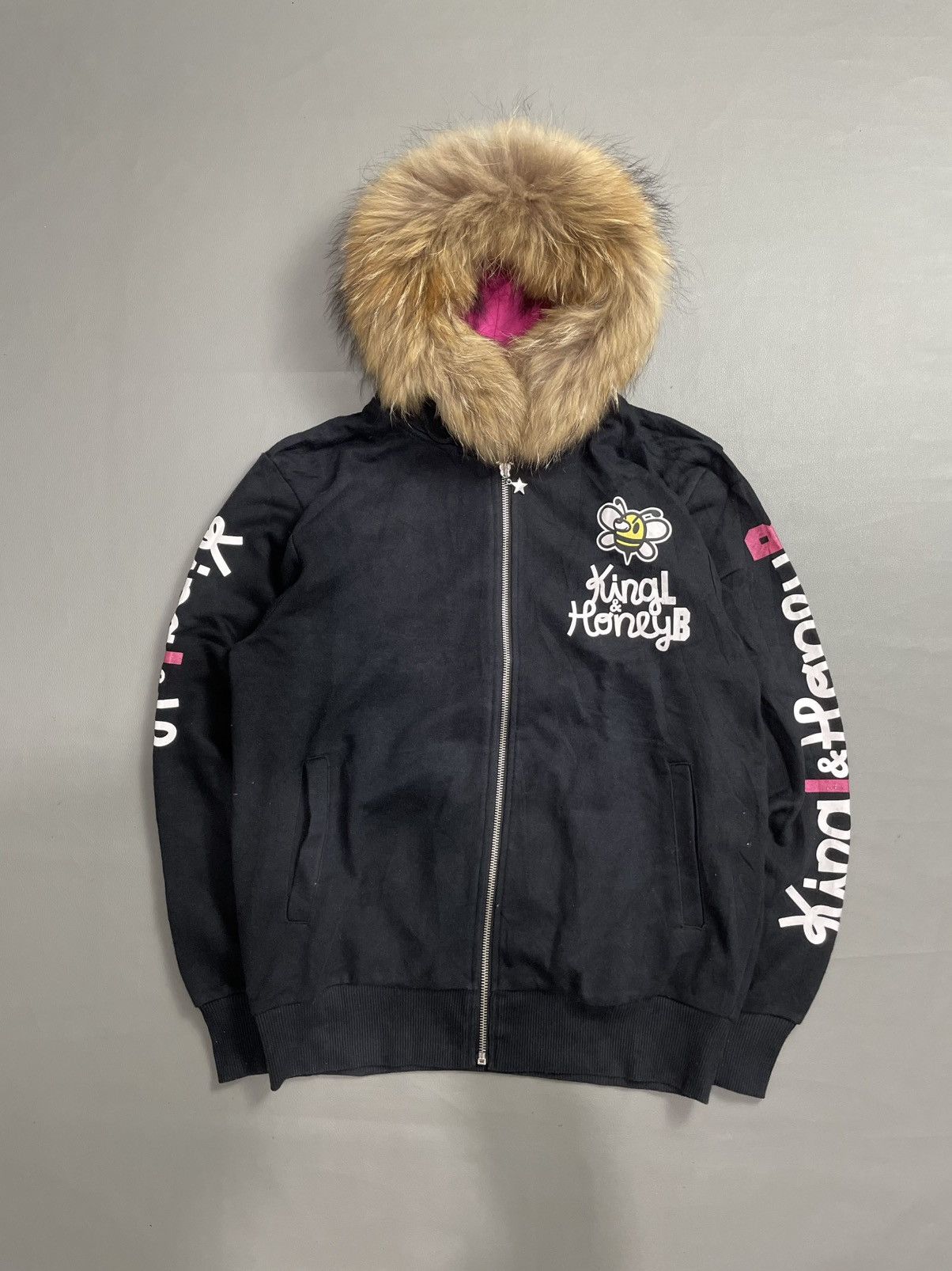Japanese Brand Honey Bee Zip Fur Hoodie Size US M / EU 48-50 / 2 - 1 Thumbnail