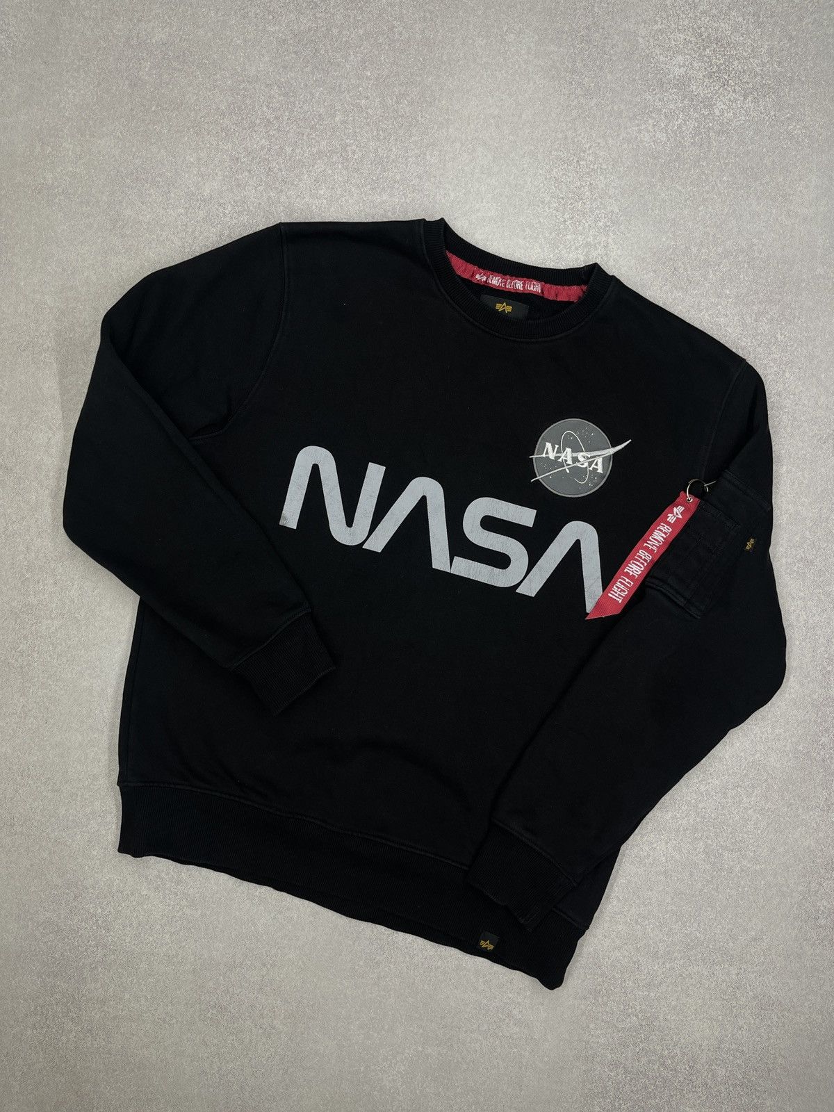 Mens Alpha Industries x NASA Black Sweatshirt Size L