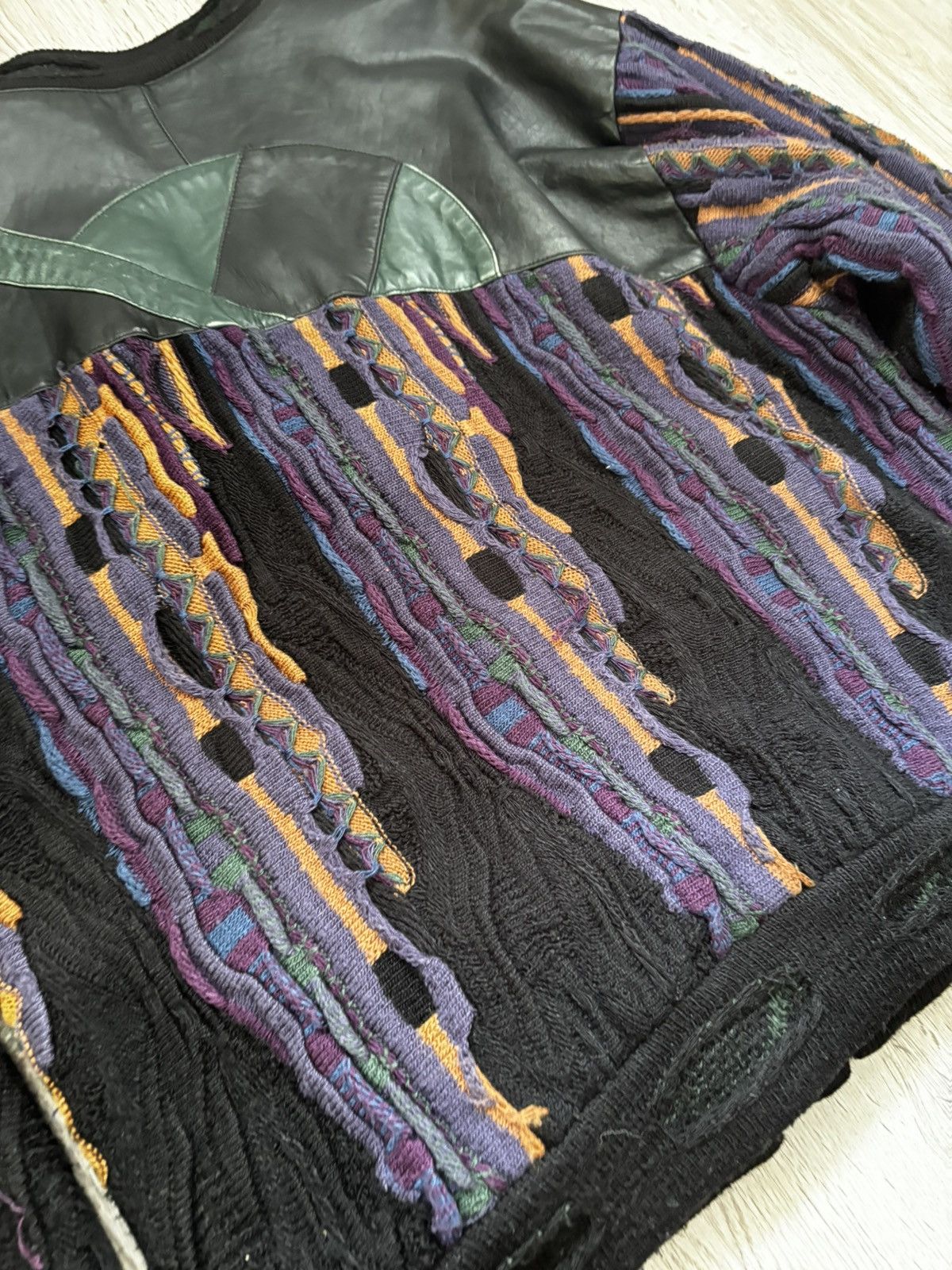 Other ARCHIVE VINTAGE SAXONY COOGI INSPIRED LEATHER KNIT JACKET Size US M / EU 48-50 / 2 - 18 Thumbnail