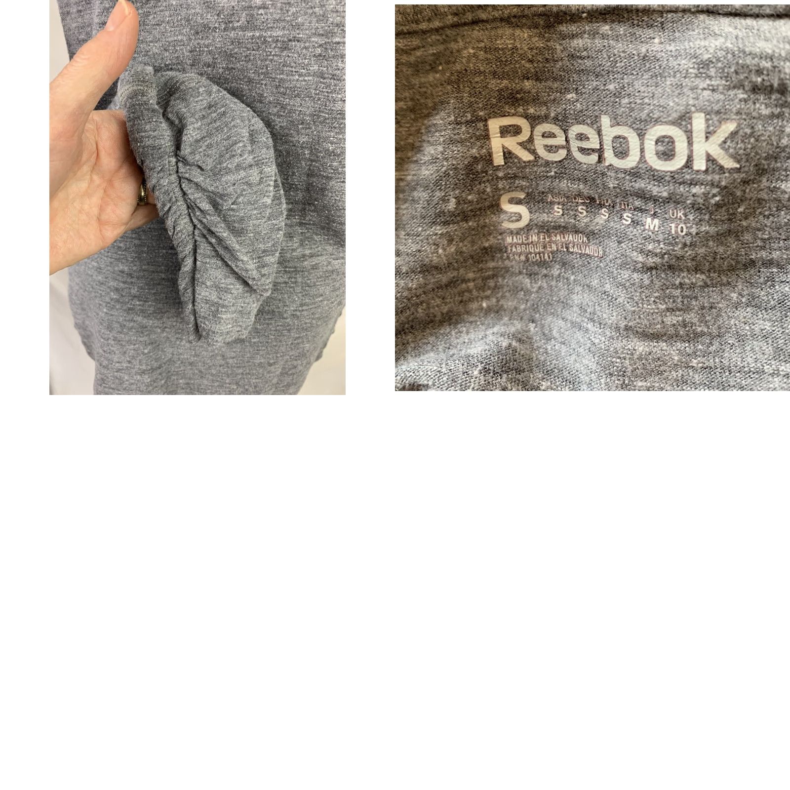 Reebok VINTAGE Reebok Gray Cowl Neck Activewear Top Long Sleeve Thumbholes Shirt Womens Small SS Size S / US 4 / IT 40 - 8 Thumbnail