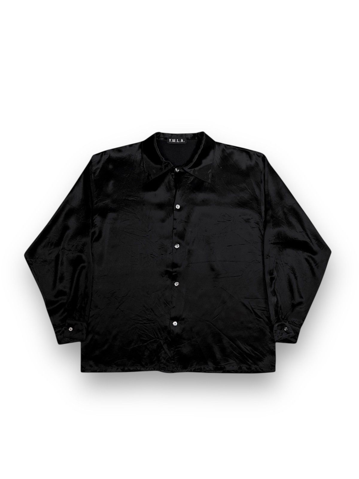 Vintage 90s Y.M.L.A Vintage Satin Dress Shirt Loose Fit Size US XL / EU 56 / 4 - 1 Thumbnail