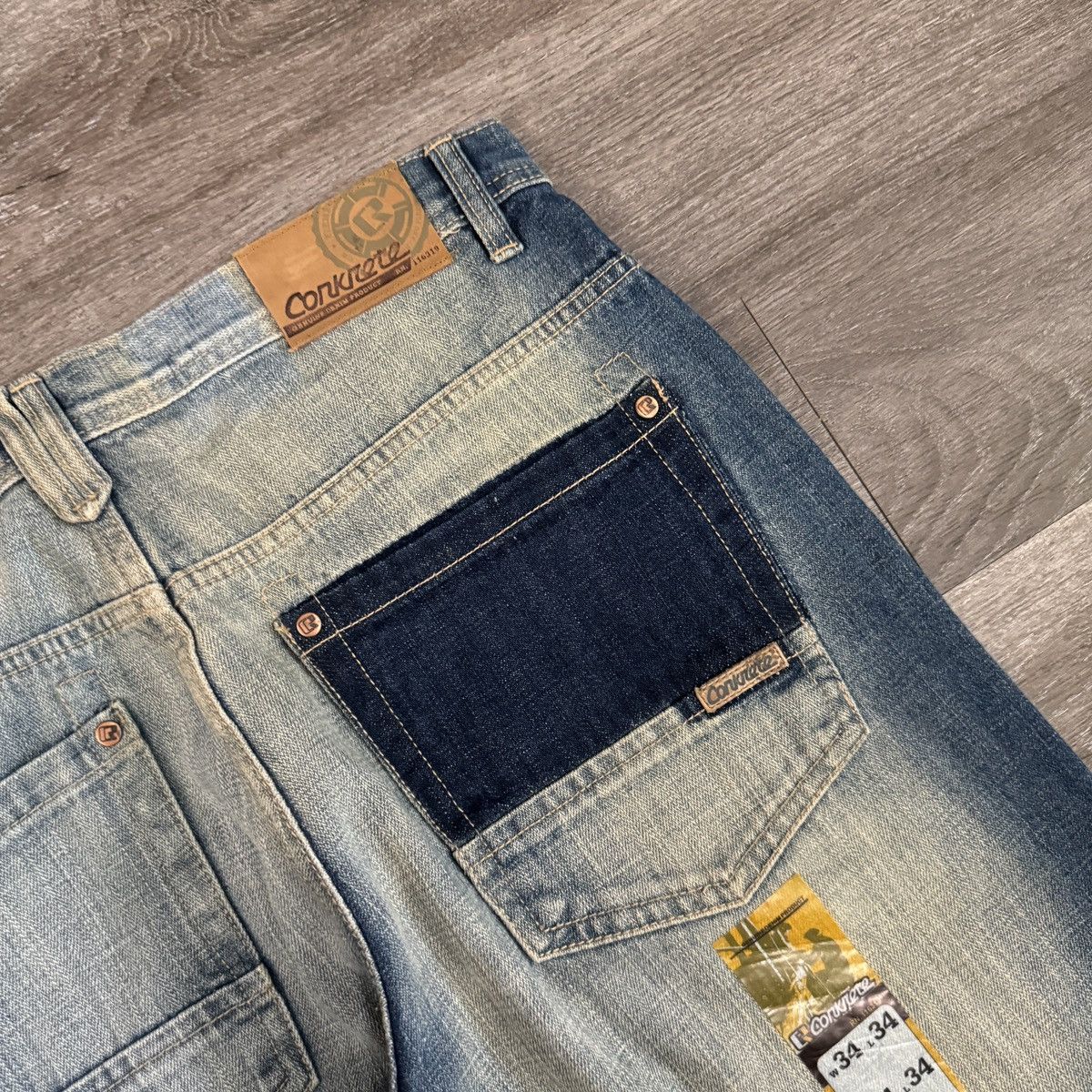 JNCO × Japanese Brand × Vintage Crazy Vintage y2k Concrete unique faded archive style jeans Size US 34 / EU 50 - 4 Thumbnail