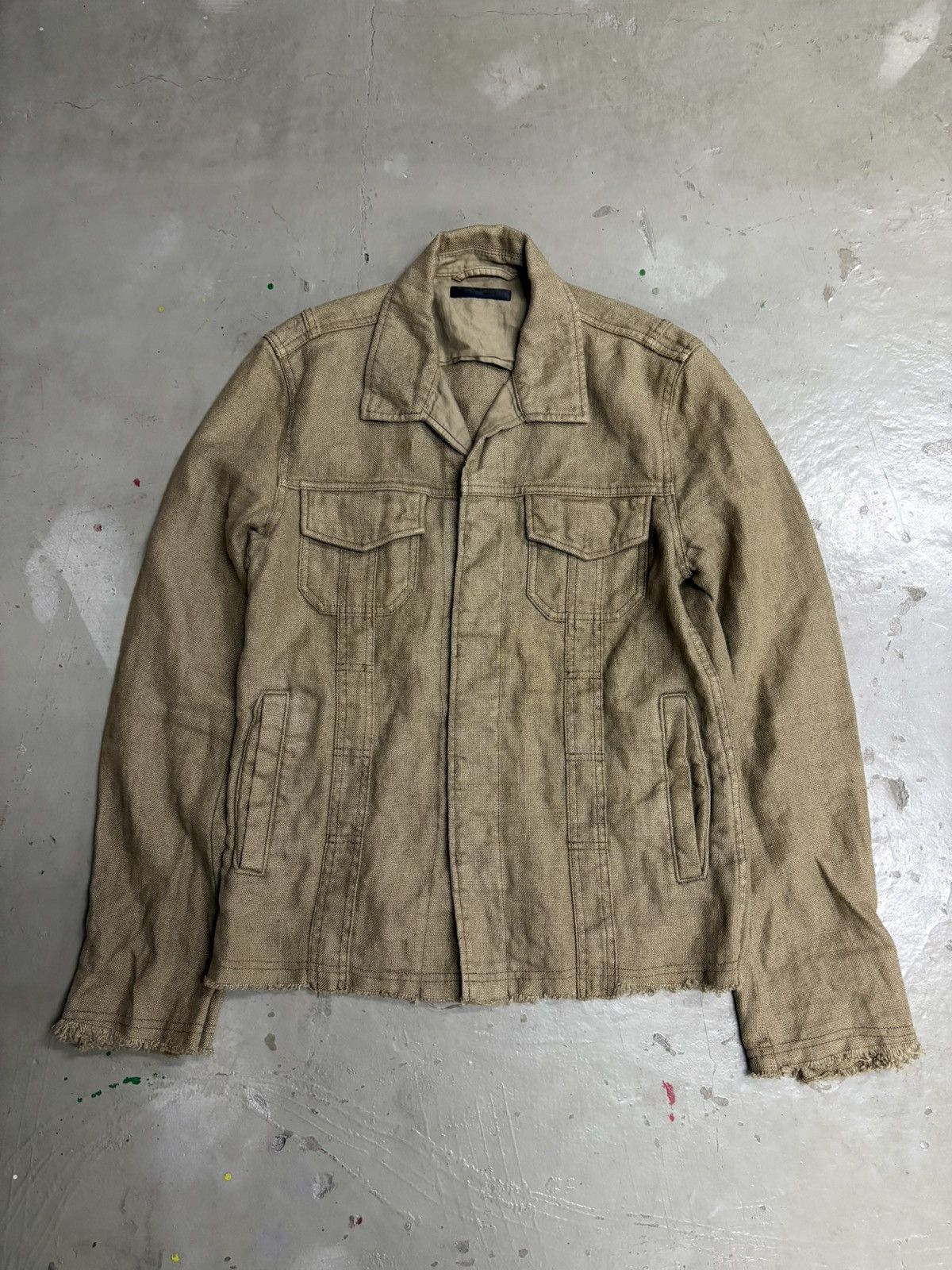 If Six Was Nine Royal Flush Linen Jacket Distressed Trucker Size US M / EU 48-50 / 2 - 15 Thumbnail