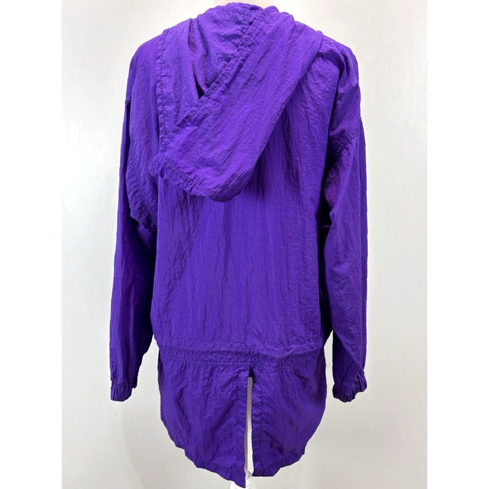 Nike VINTAGE Nike Windbreaker Jacket Women Medium Purple Hooded Mid-Length 90s Nylon Windbreaker, Zip Closure, Activewear, Regular Size, Womens Size M / US 6-8 / IT 42-44 - 3 Thumbnail