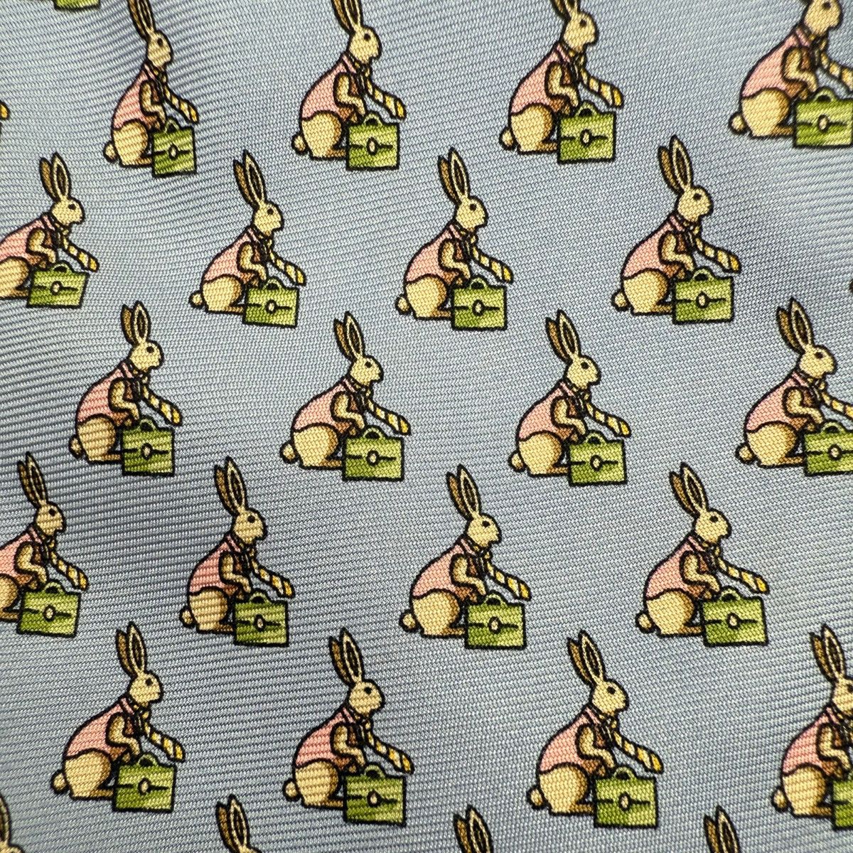 Brooks Brothers Brooks Brothers Silk Tie, Blue Rabbit Print, Made in USA Size ONE SIZE - 4 Thumbnail