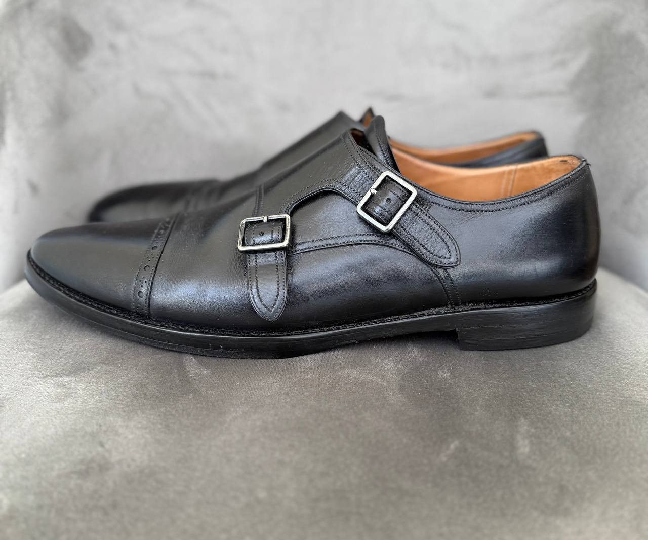 Bally Bally Scardino mens Black Leather Monks monk strap Loafers Size US 11.5 / EU 44-45 - 2 Thumbnail