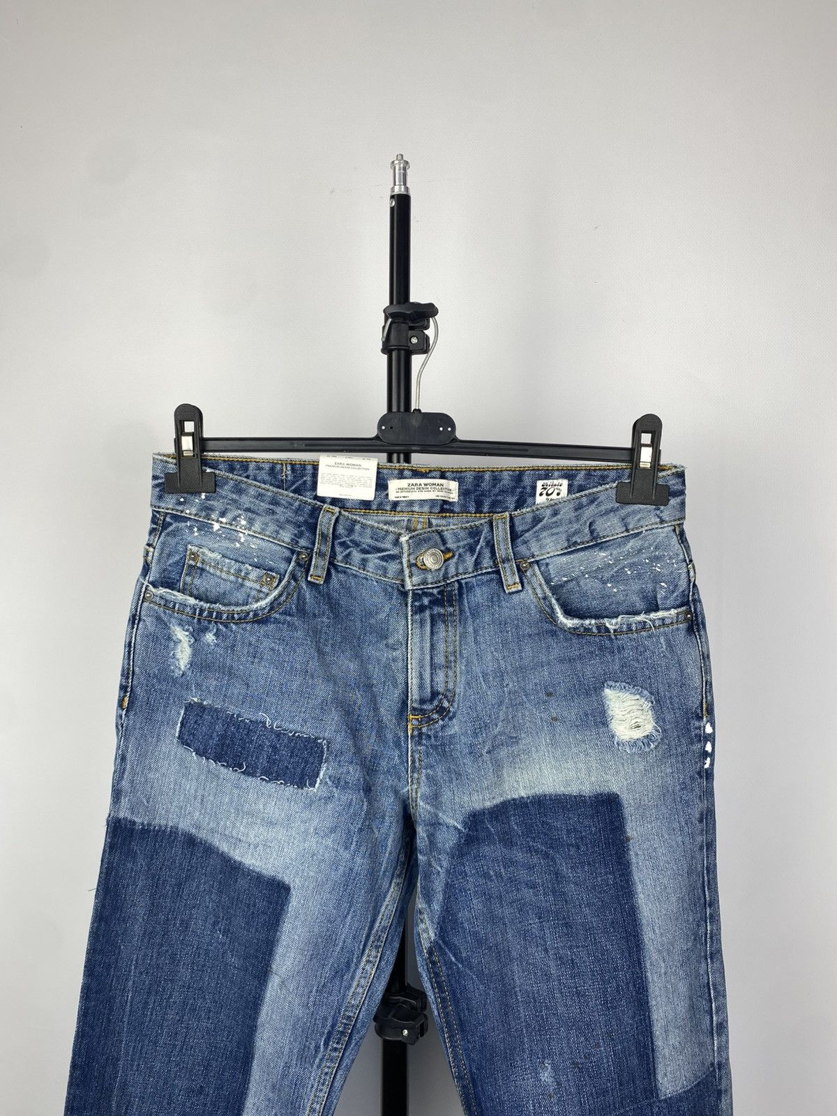 Designer × Japanese Brand × Zara NEW Distressed Zara Blue Jeans Pants Size 26" / US 2 / IT 38 - 2 Thumbnail