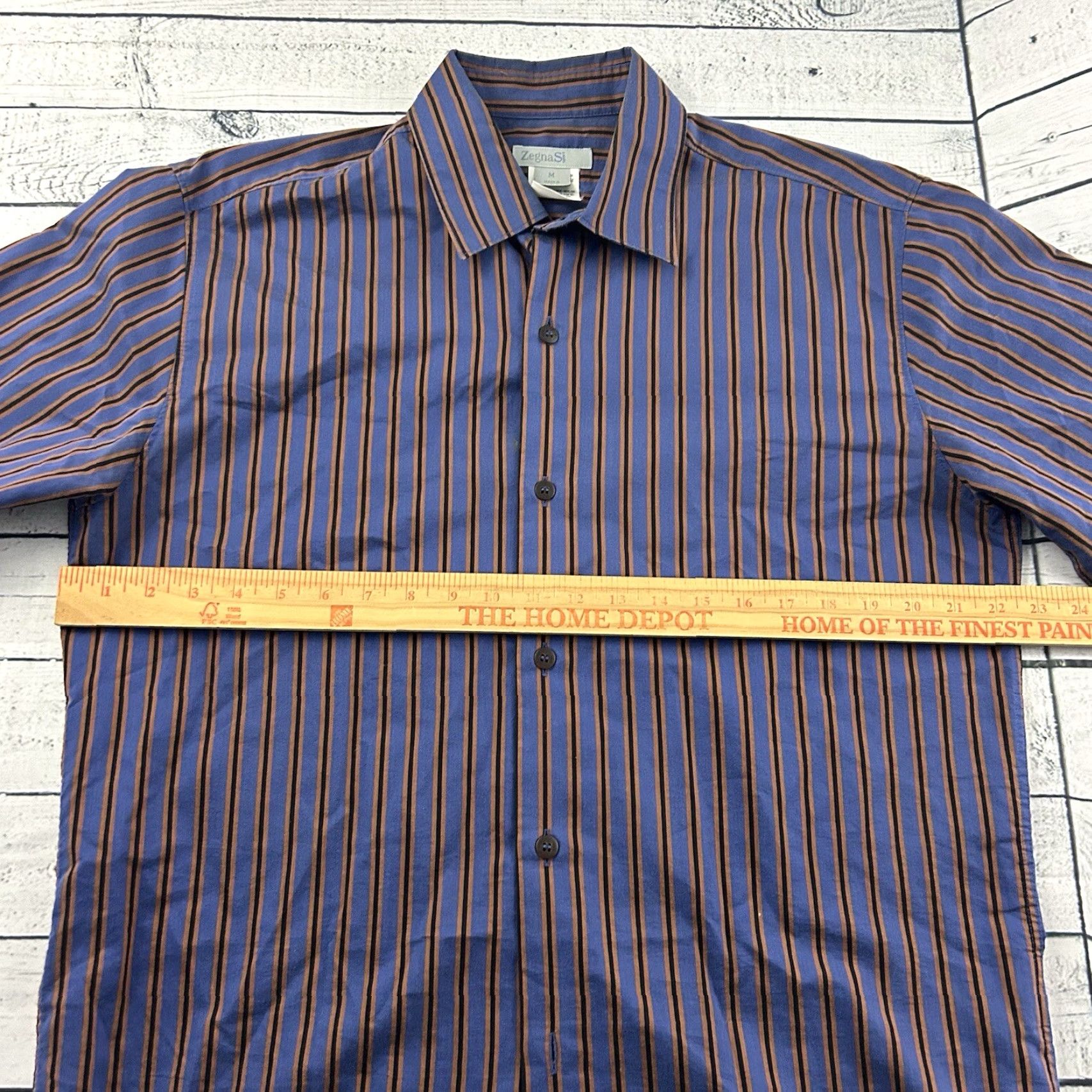 Vintage Zegna Sport Men’s Button-Up Long Sleeve Striped Shirt M Blue Italian Pattern Clean Size US M / EU 48-50 / 2 - 5 Thumbnail