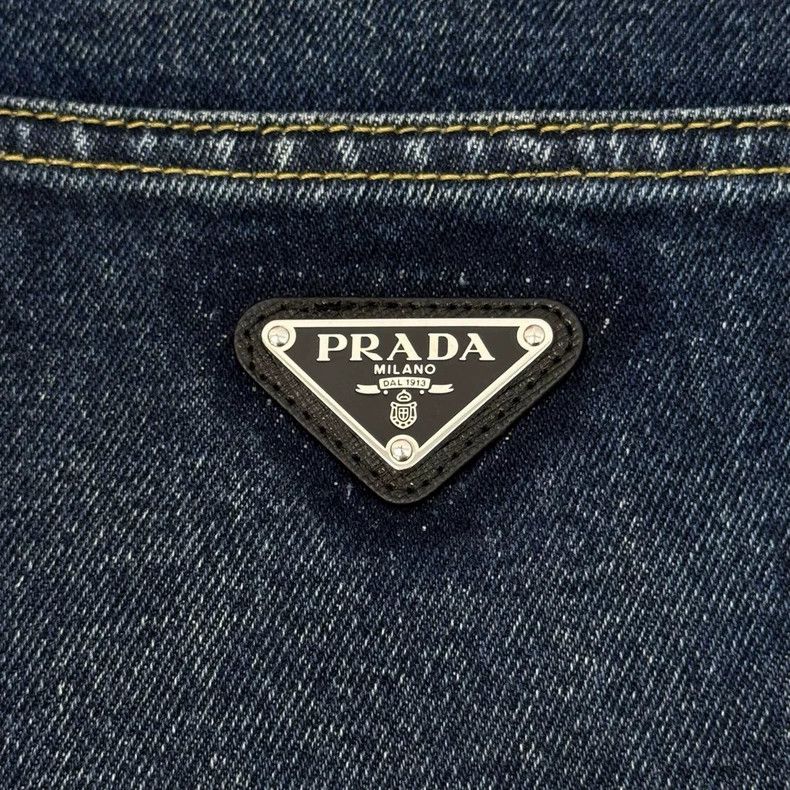 Prada Prada Blue washed triangle jeans 2502-Nextarrow Size US 27 - 8 Thumbnail