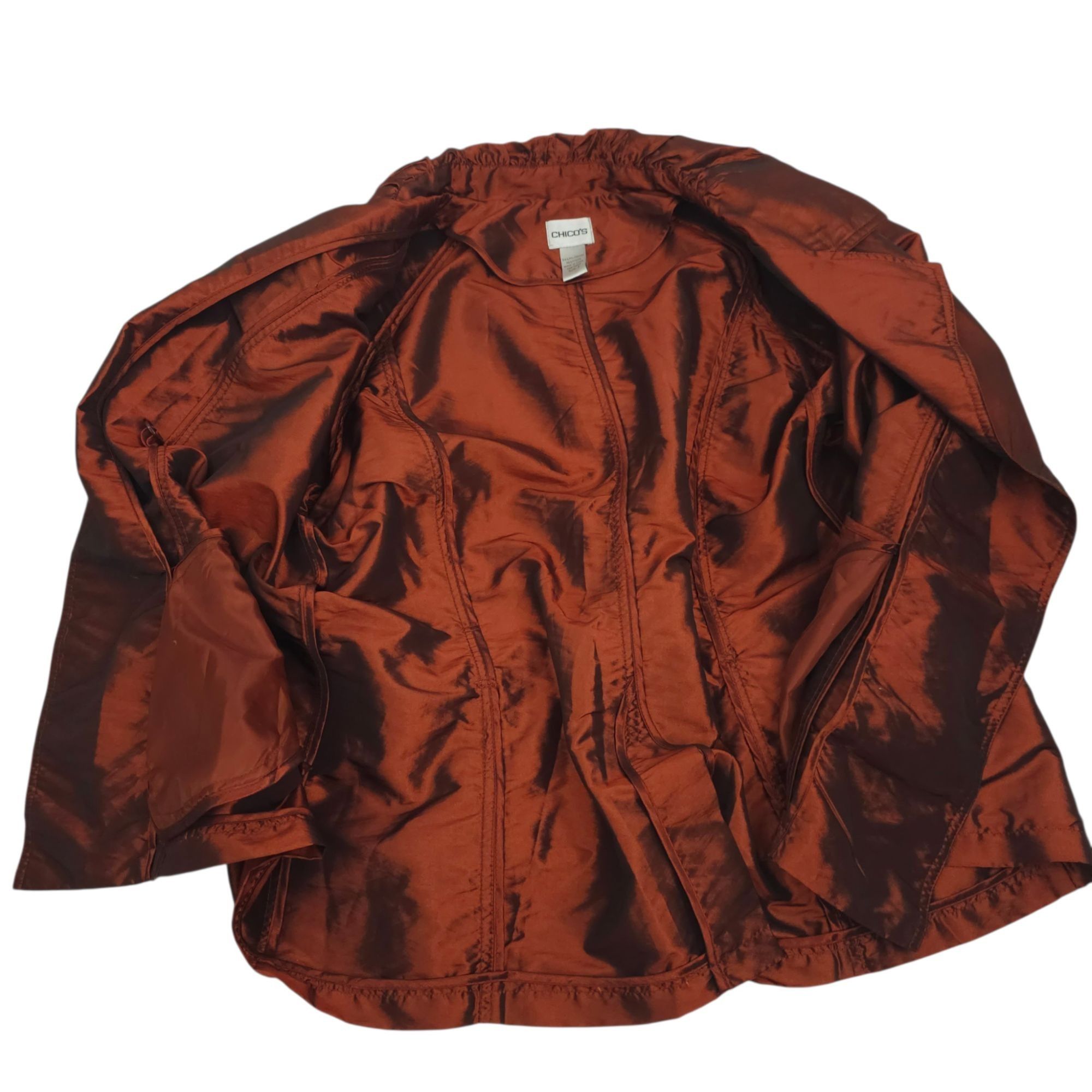 Chicos Chicos Short Trench Coat Jacket L/12 Tie Belt Bronze Copper Size L / US 10 / IT 46 - 8 Thumbnail