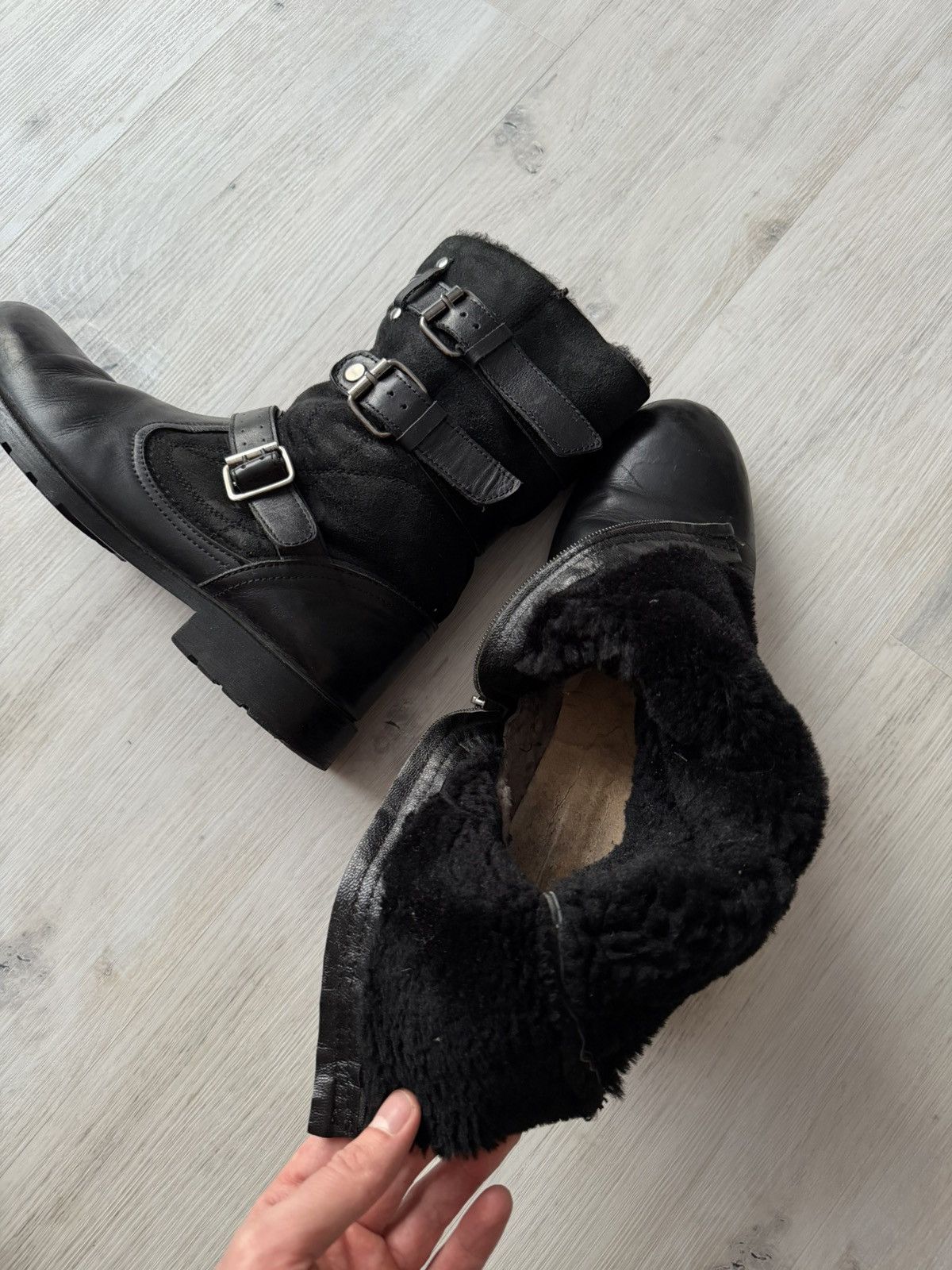 If Six Was Nine Artisan Black Harness High Guidi Vibe Leather Biker Boots Size US 9 / EU 42 - 14 Thumbnail