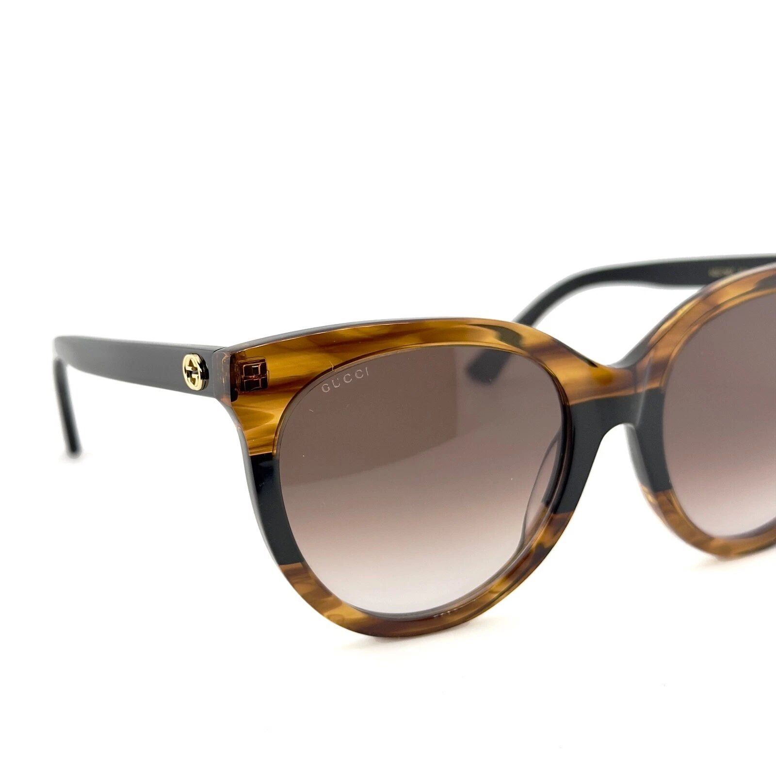 Gucci GUCCI GG0179 Black Brown Logo Fashion Sunglasses 0179 Size ONE SIZE - 4 Thumbnail