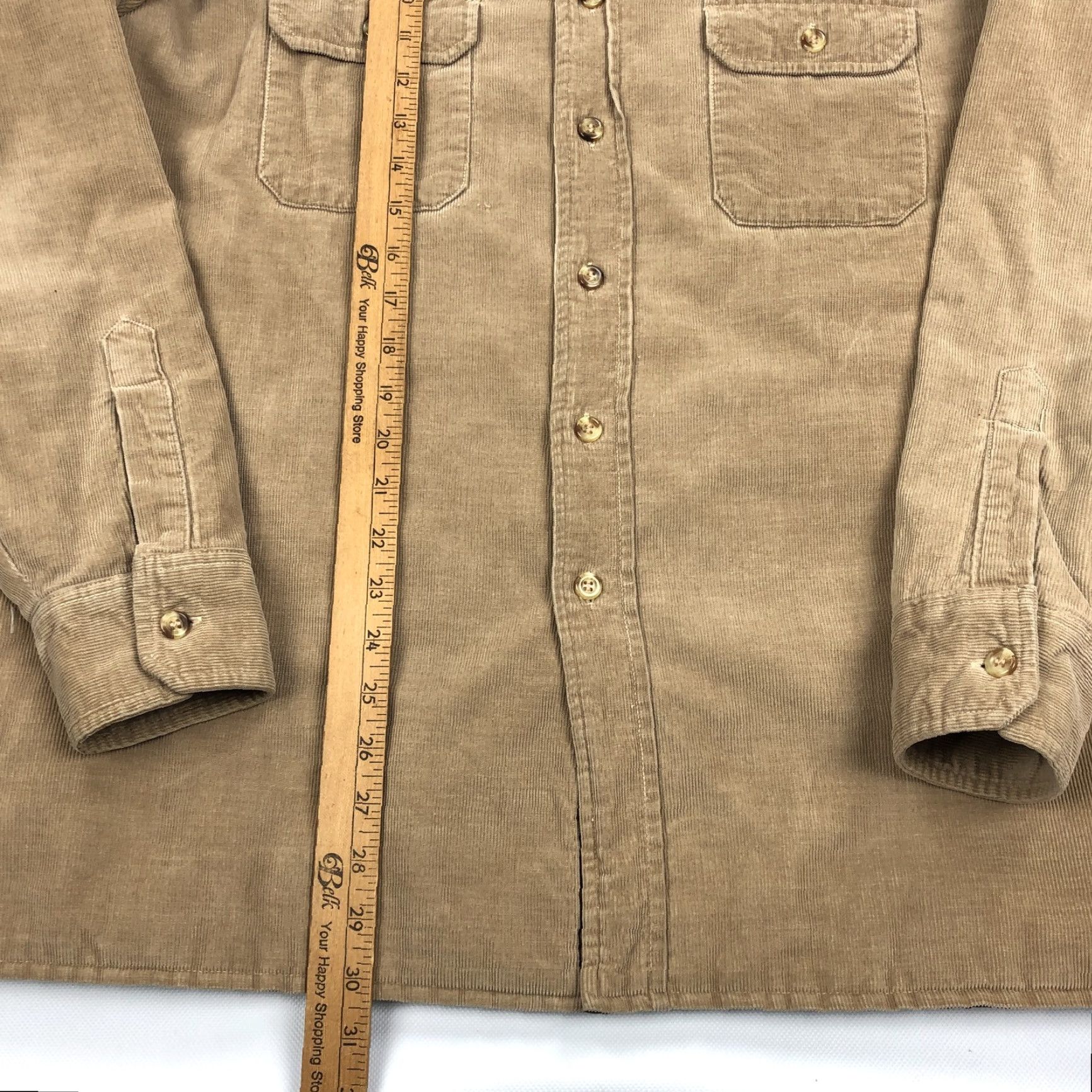 Vintage St. John's Bay Men's L Tan Corduroy Button Down Shirt Quilted Lined Vintage Size US L / EU 52-54 / 3 - 5 Thumbnail